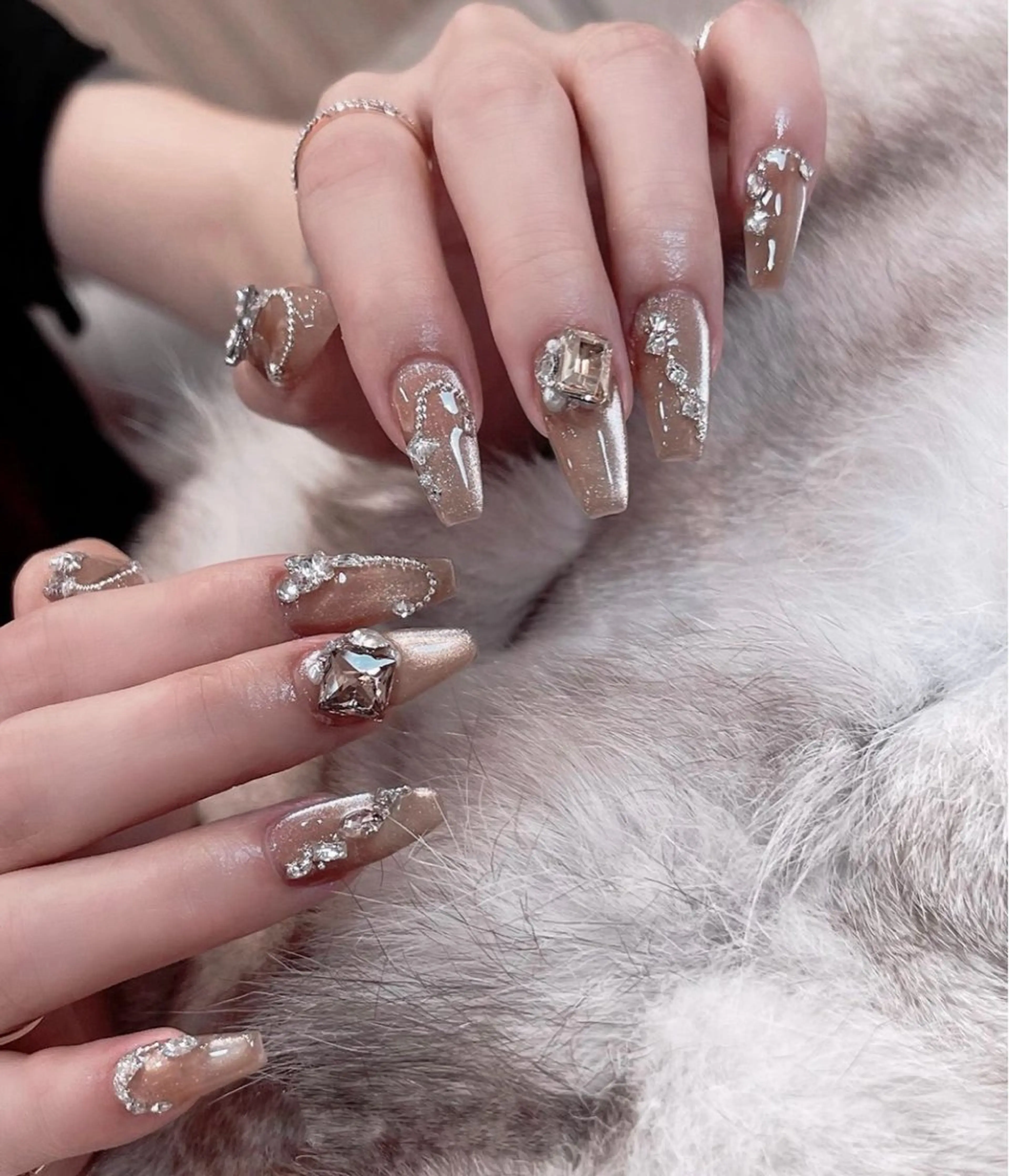 ネイル チークネイル フレンチネイル 韓国ネイル マグネットネイル ミラーネイル ハンドネイル NAILS 168 池袋西口駅前店のネイルデザイン