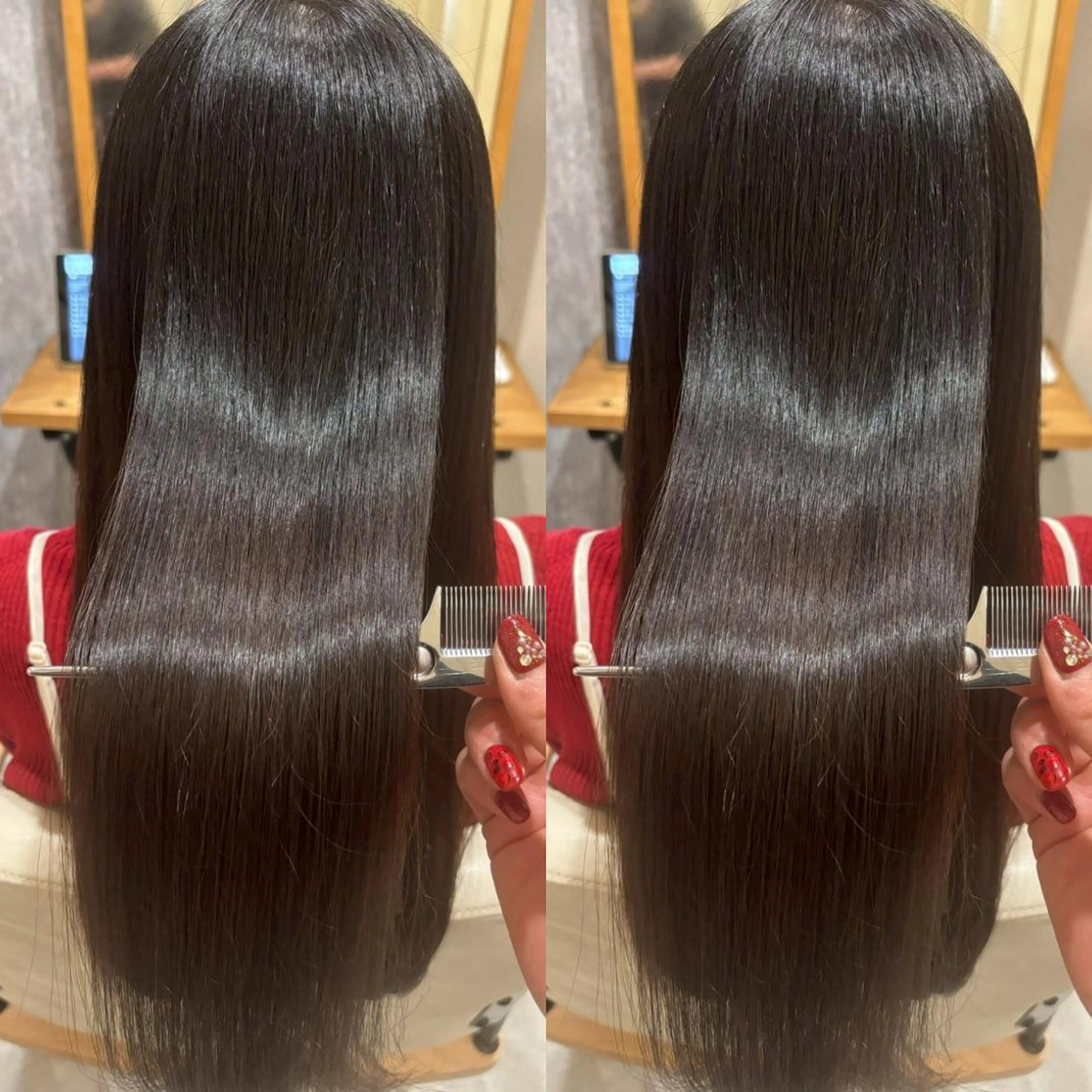 【極上の艶🌟人気】髪質改善リタッチカラー+髪質改善トリートメント ¥5500の写真