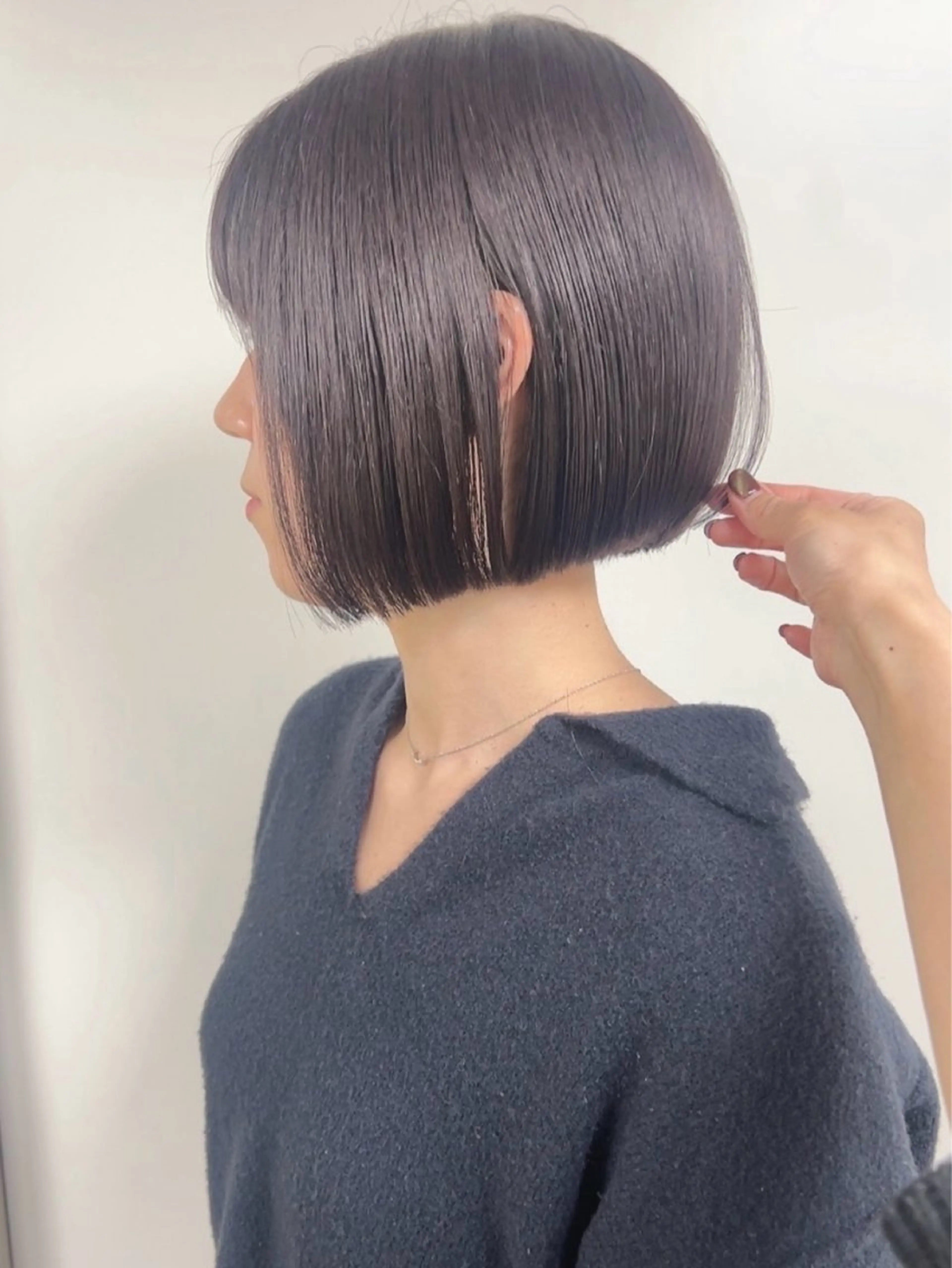 ショート カラー グレージュ ボブ morio from london所属・松岡彩華 ボブ /グレージュのヘアスタイル