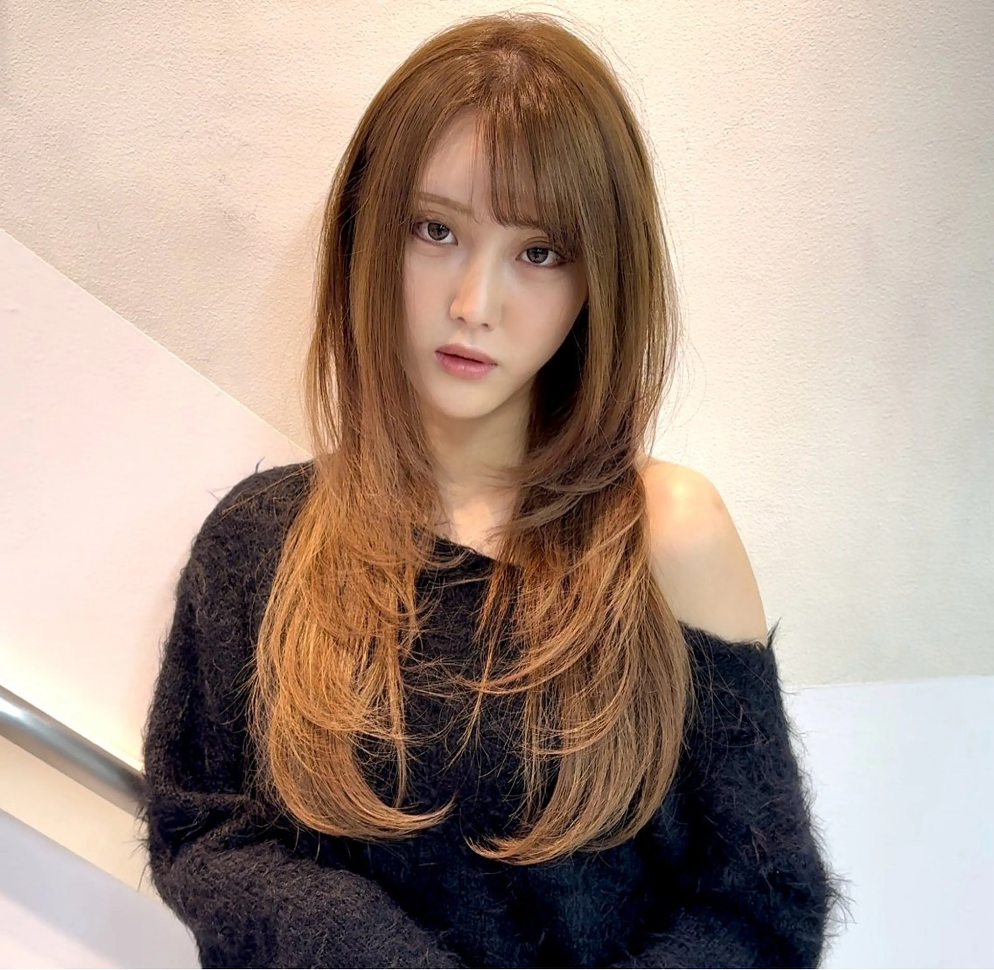【撮影モデル】ロングハッシュカット＆透明感カラー&※補足説明読んでください！⭐️画像のようなスタイル！⭐️の写真