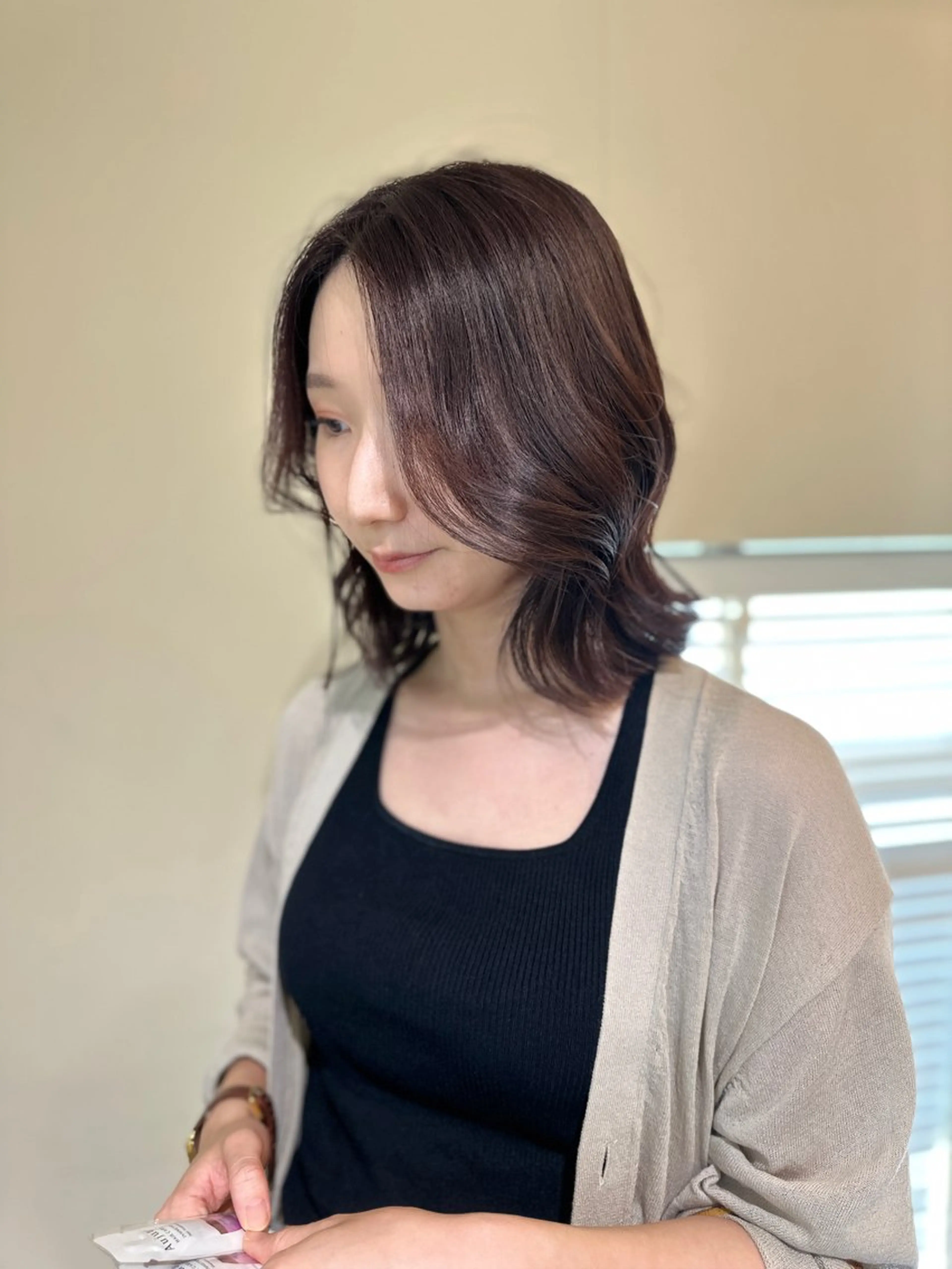 セミロング カラー カット トリートメント レイヤーカット nude ヘア大和のヘアスタイル