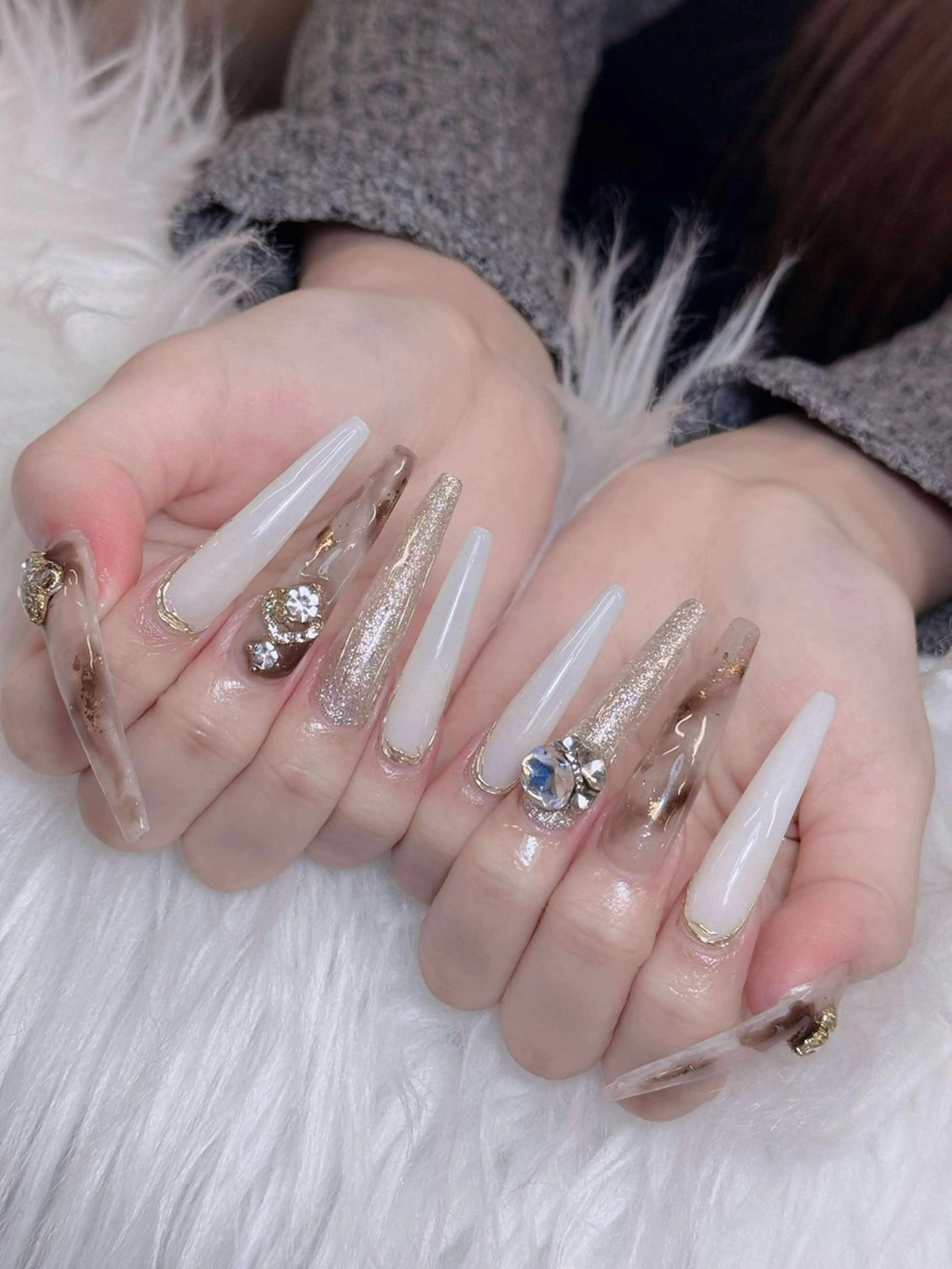 ネイル オーロラネイル チークネイル フットネイル フレンチネイル 韓国ネイル ハンドネイル Lumi Nailのネイルデザイン