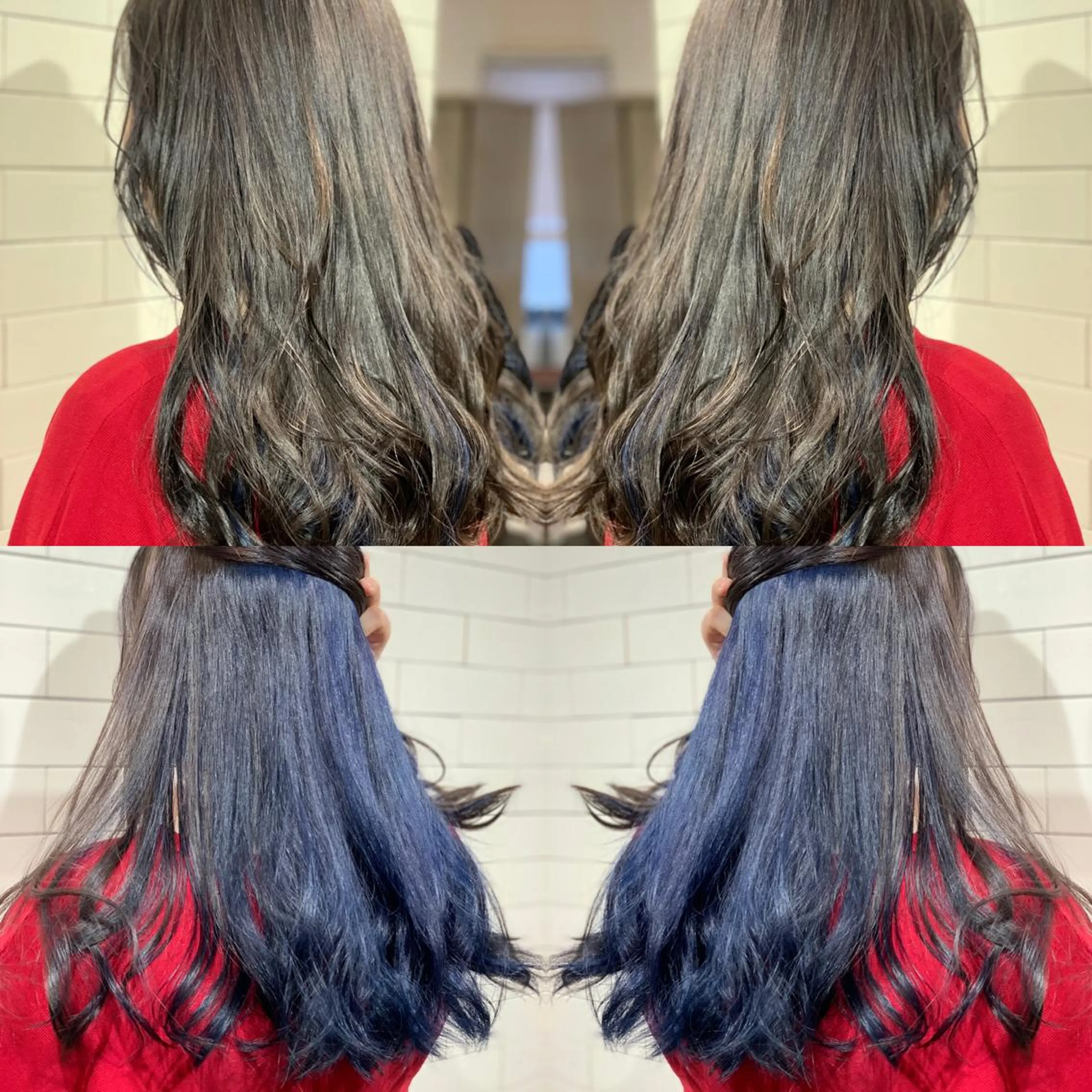 セミロング カラー パーマ ヘアアレンジ マツエク・マツパ 髪質改善×ハイトーン 中田啄也のヘアスタイル