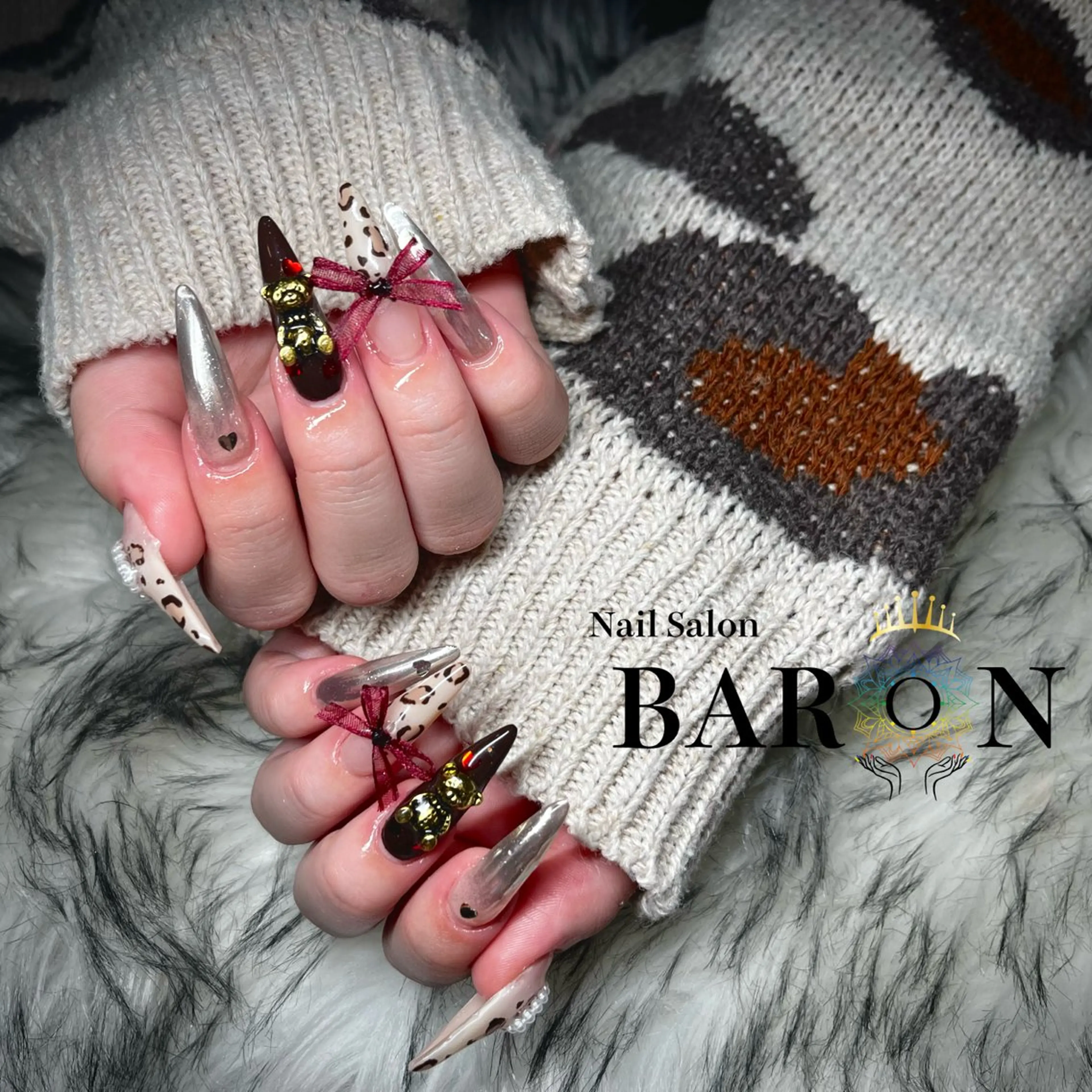 ネイル バレンタイン ハンドネイル ☆SAKI☆ BARON 店長のネイルデザイン