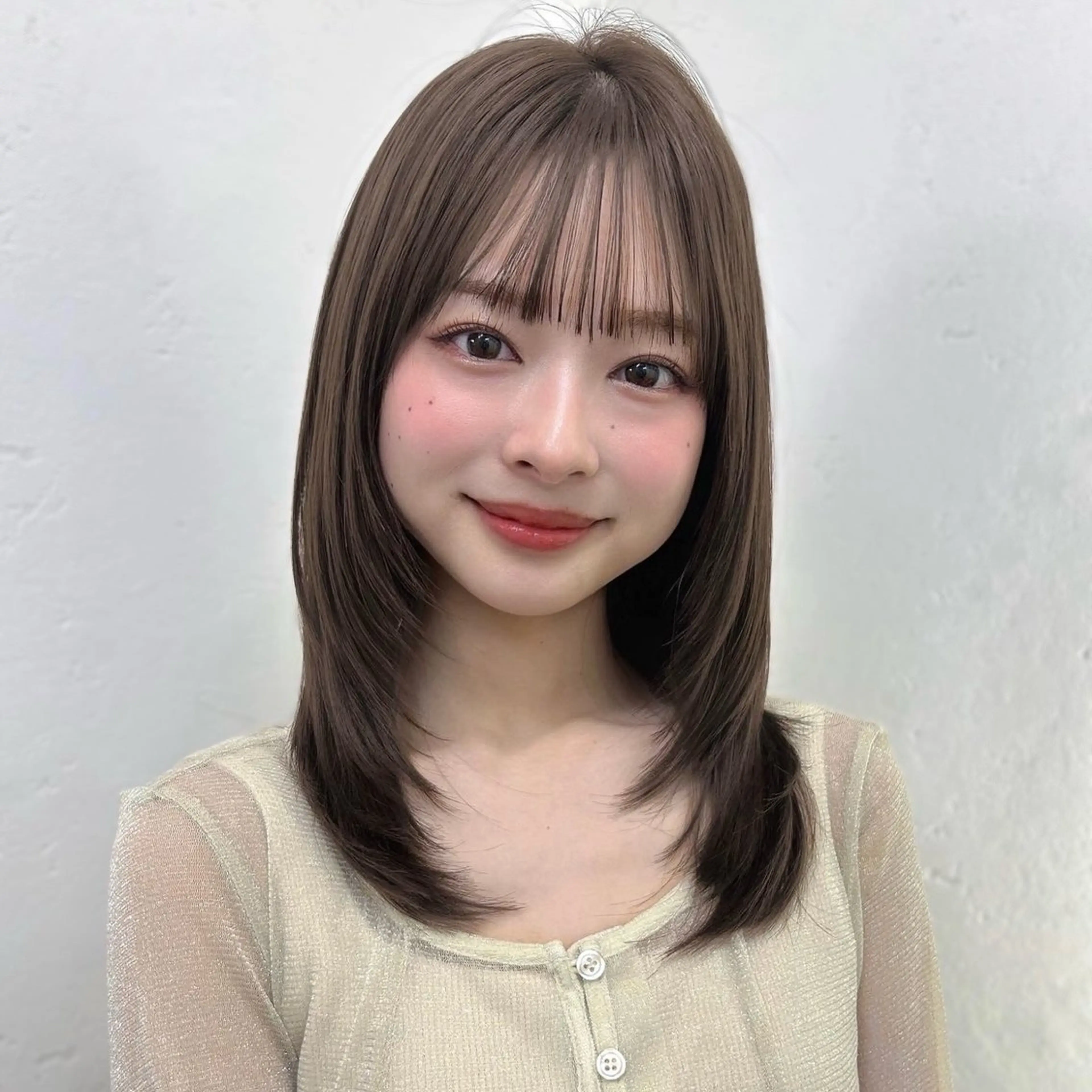 セミロング レイヤーカット カット ヘアカラー トリートメント ヘッドスパ ヘアセット 🌸透明感/レイヤー / 栗林 彩🌸のヘアスタイル