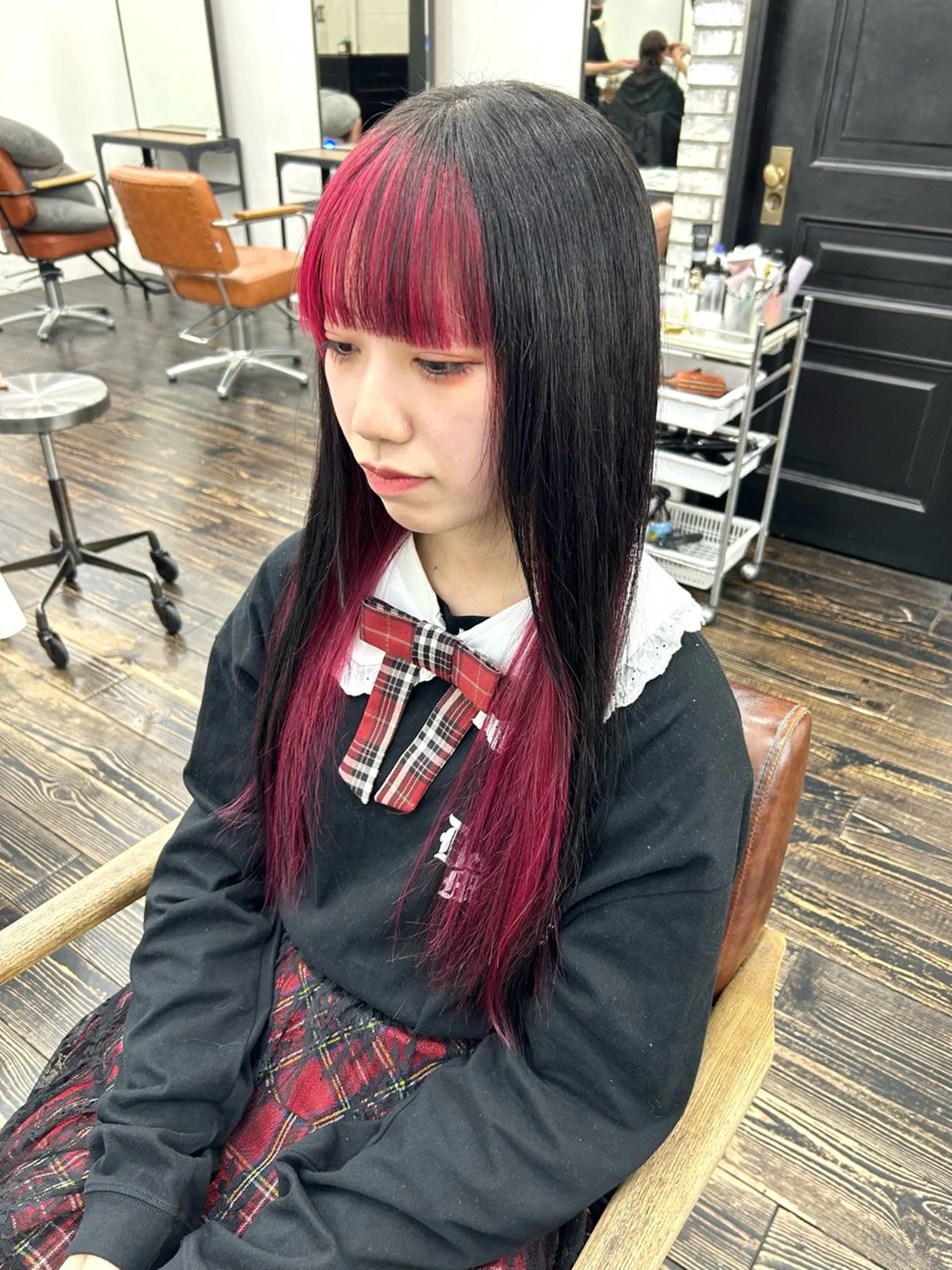 ロング カラー カット ヘアカラー トリートメント レイヤーカット韓国 暖色⭐︎KANAKOのヘアスタイル
