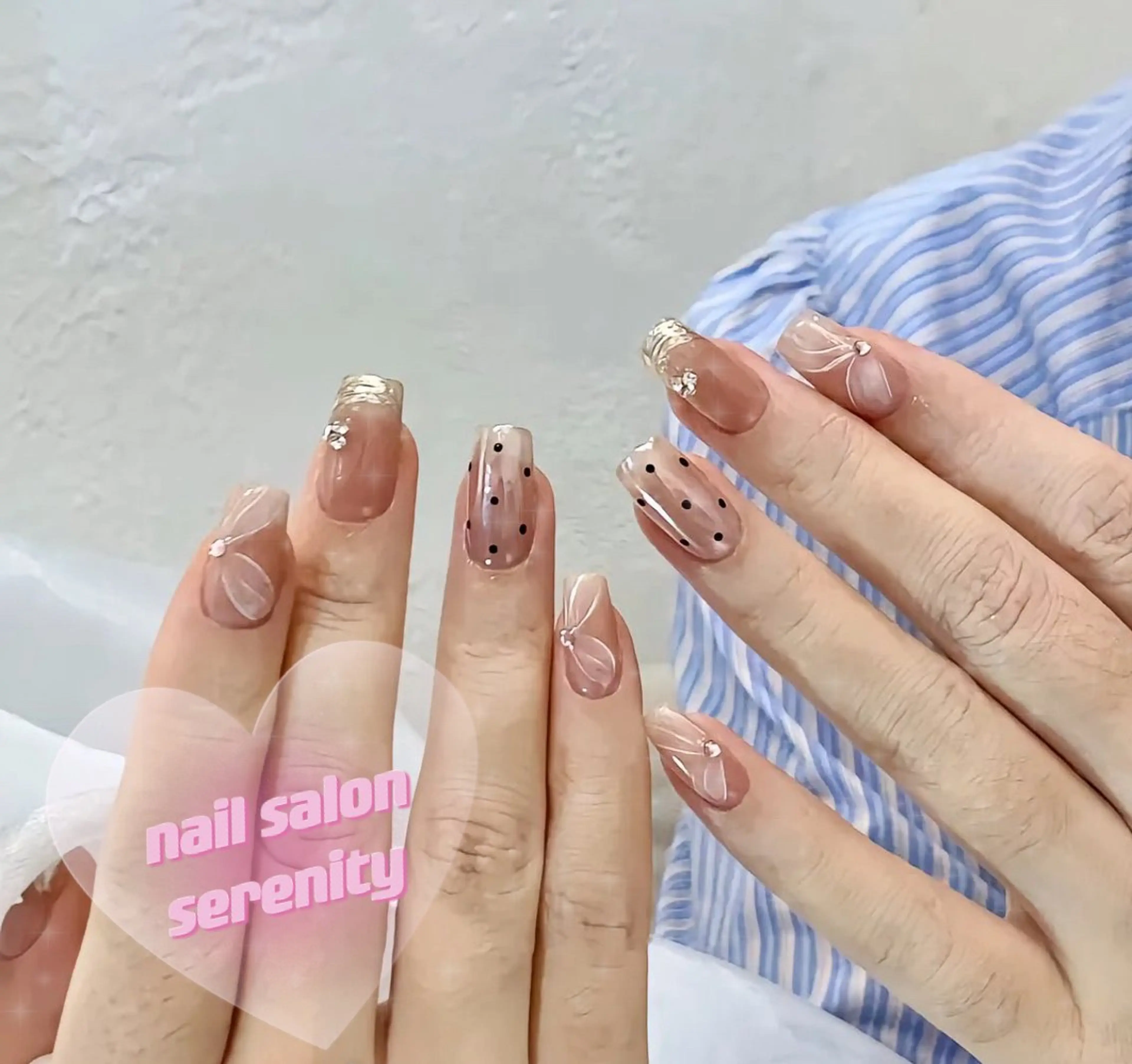 ネイル ハンドネイル ハンドケア ✨Serenity ワンホンネイルのネイルデザイン