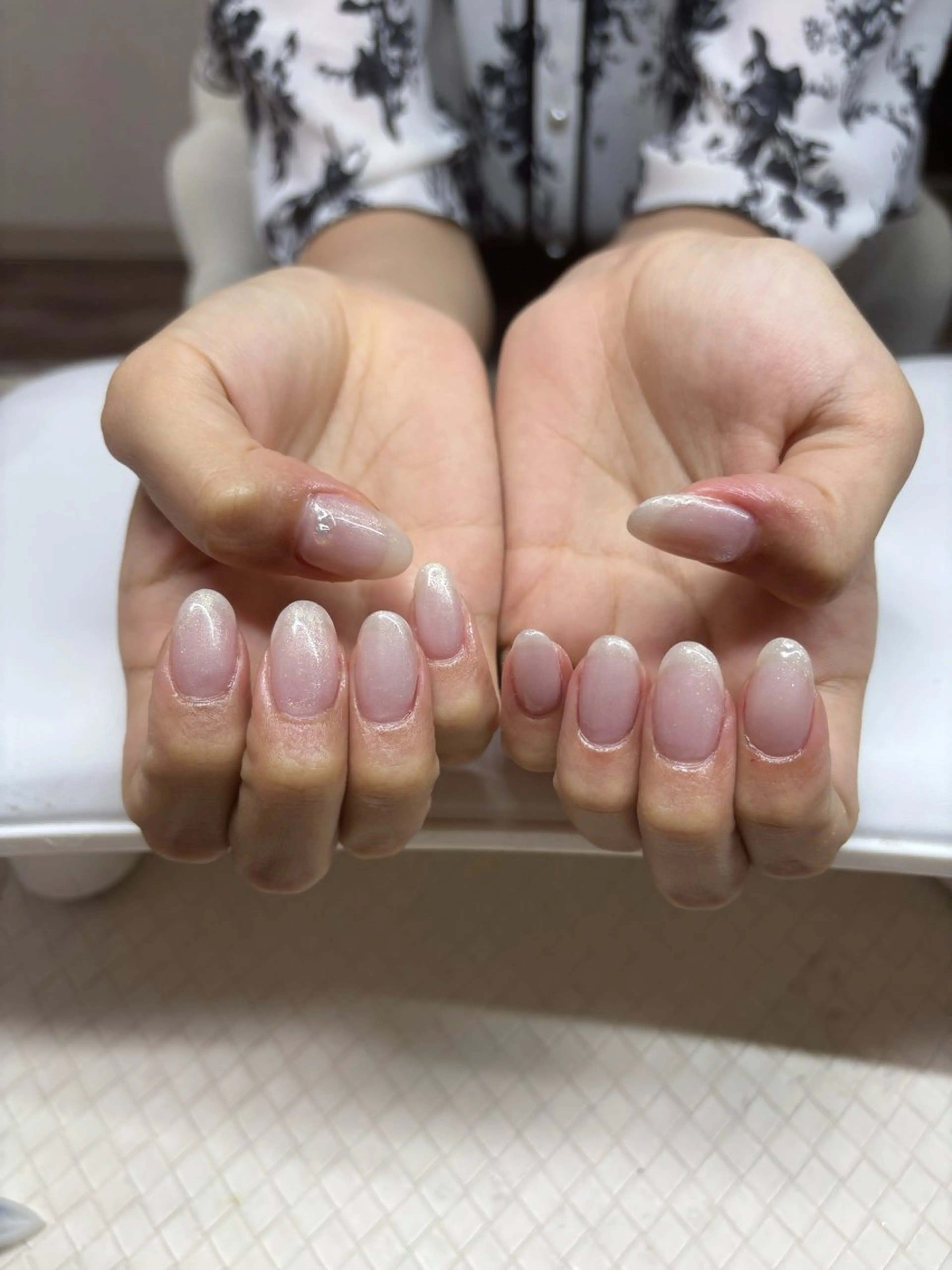 ネイル ラメ(グリッター) ピンク ハンドネイル U.NI nail 横浜青葉台店所属・Rei 横浜青葉台のネイルデザイン