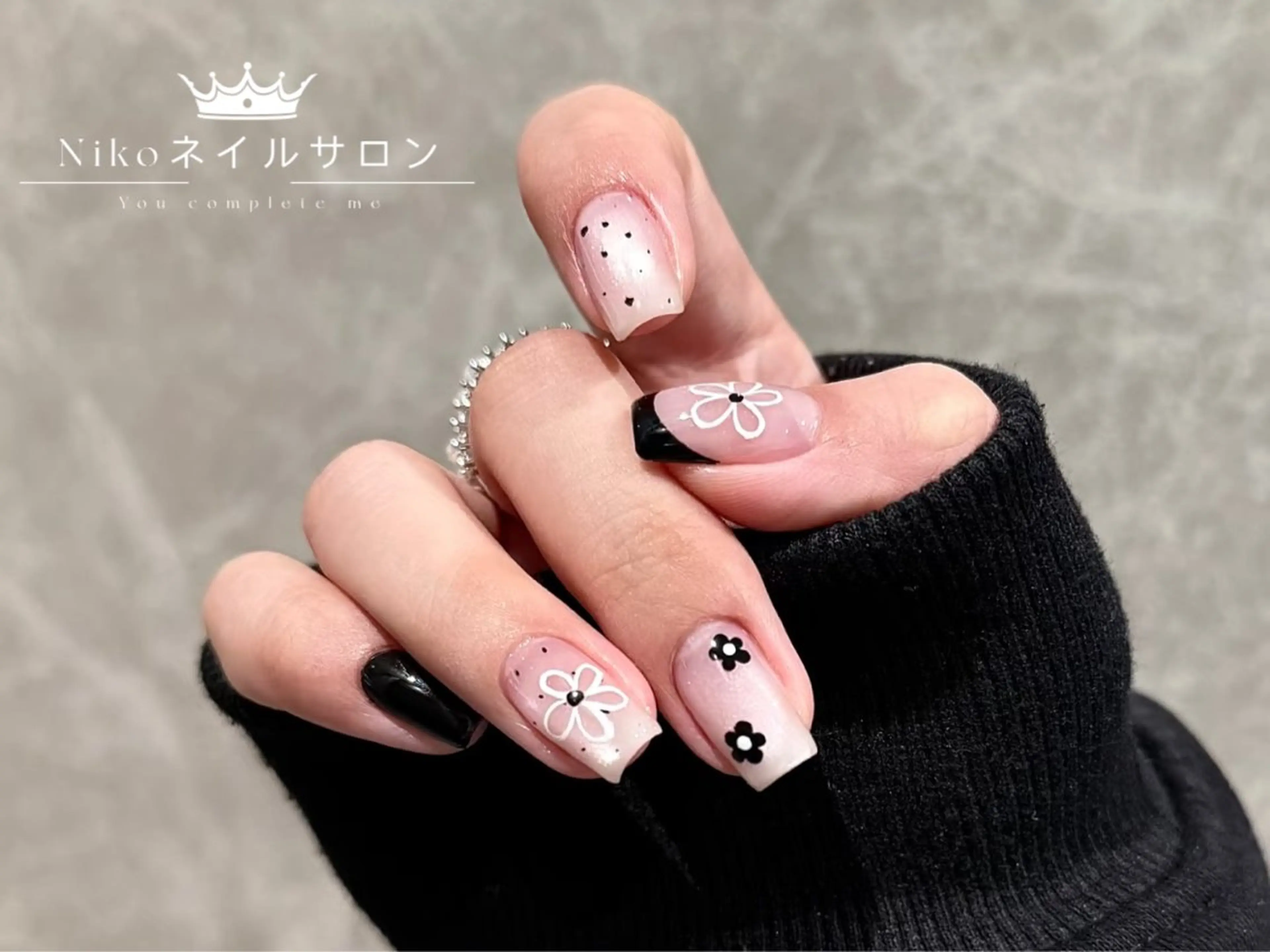 ネイル チークネイル フットネイル フレンチネイル ジェルネイル ガラスフレンチ Nikosalon rikoのネイルデザイン