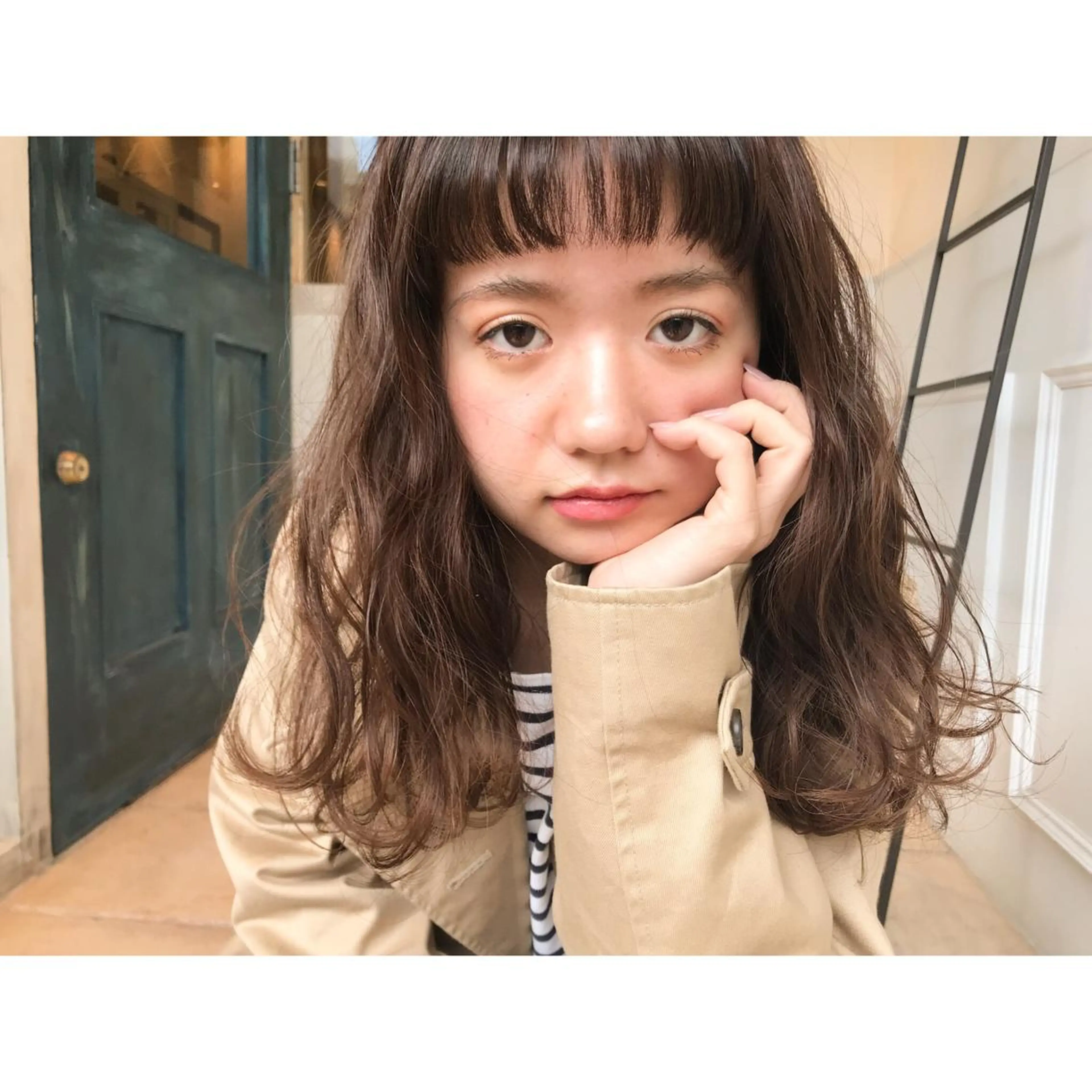 セミロング パーマ セミロングパーマ カット ヘアカラー Musiiik hairのヘアスタイル