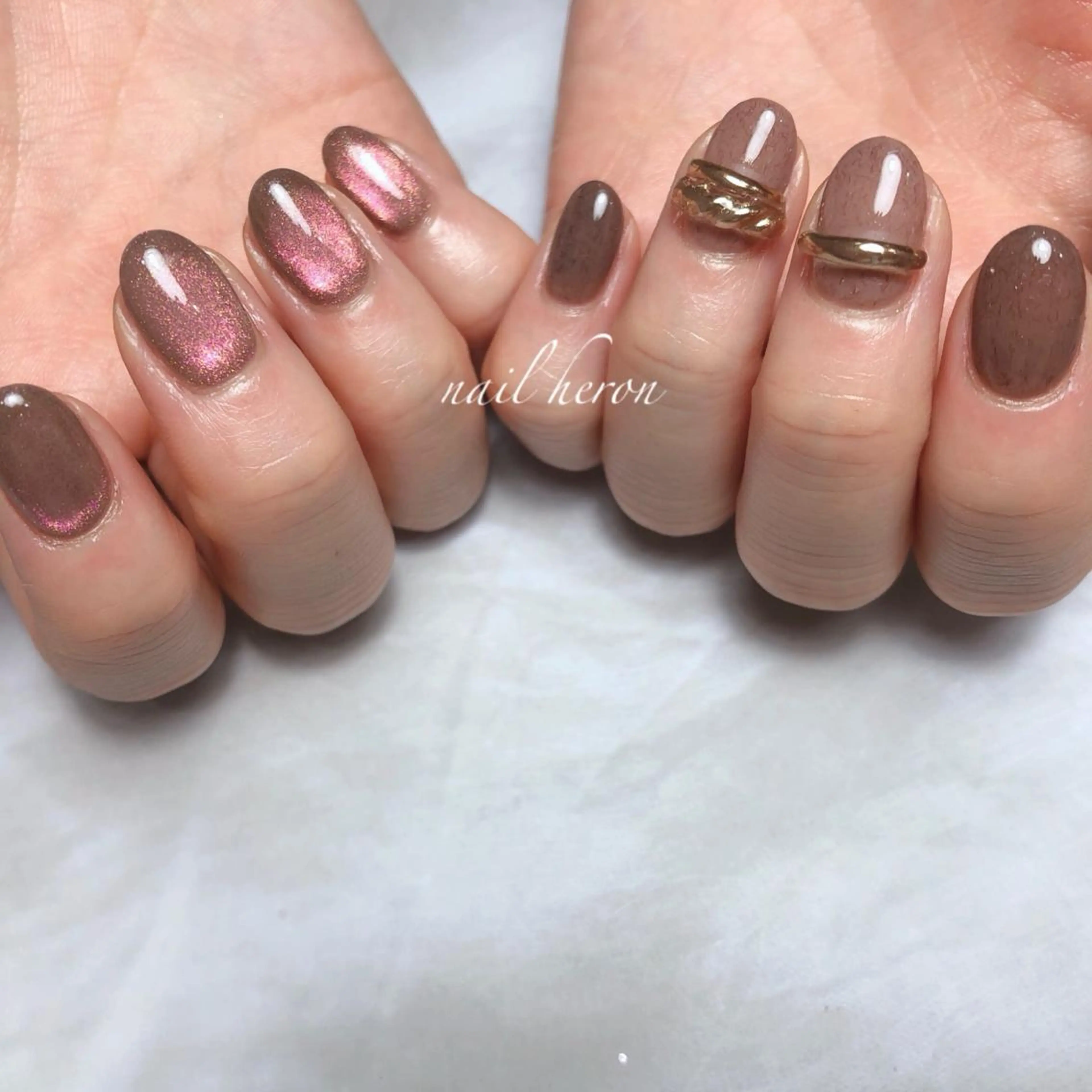 ネイル マグネットネイル ピンク ハンドネイル nail heron所属・saki_ nail heronのその他イメージ