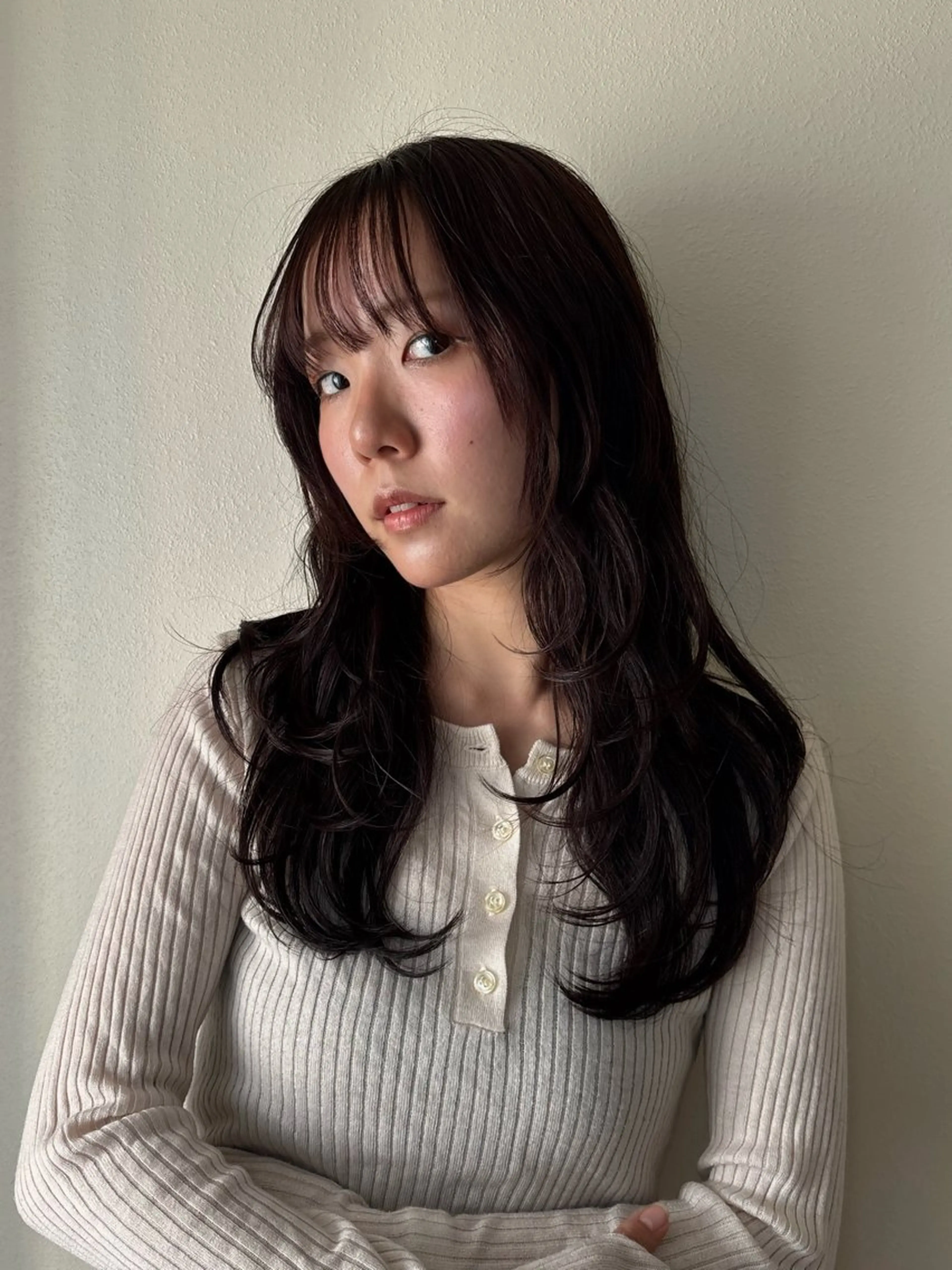 セミロング カット シンバヒナノ/パーマ レイヤーカット/ボブのヘアスタイル