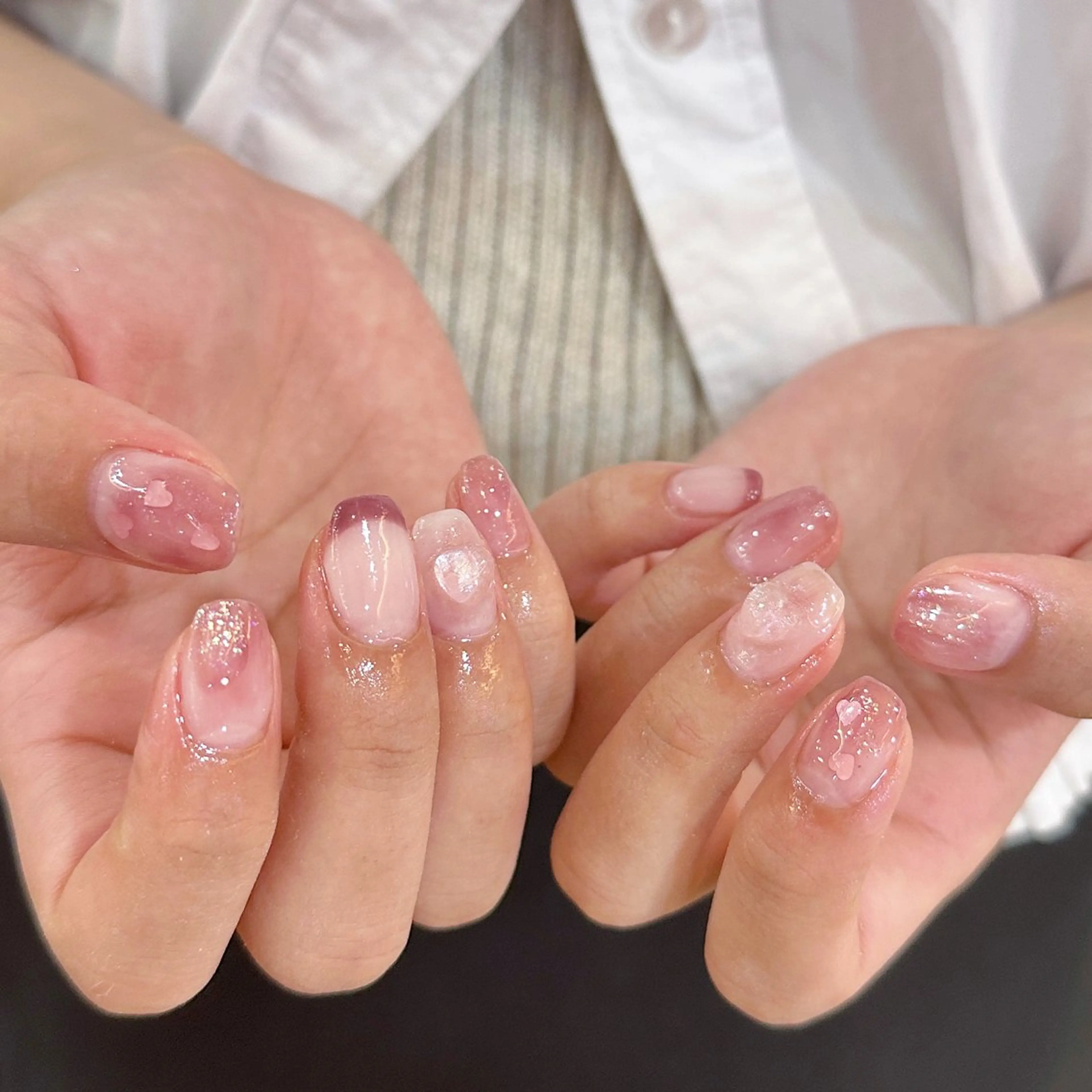 ネイル ハンドネイル 𝕄𝕚𝕪𝕦🤍 自由が丘⌇パラジェルのネイルデザイン