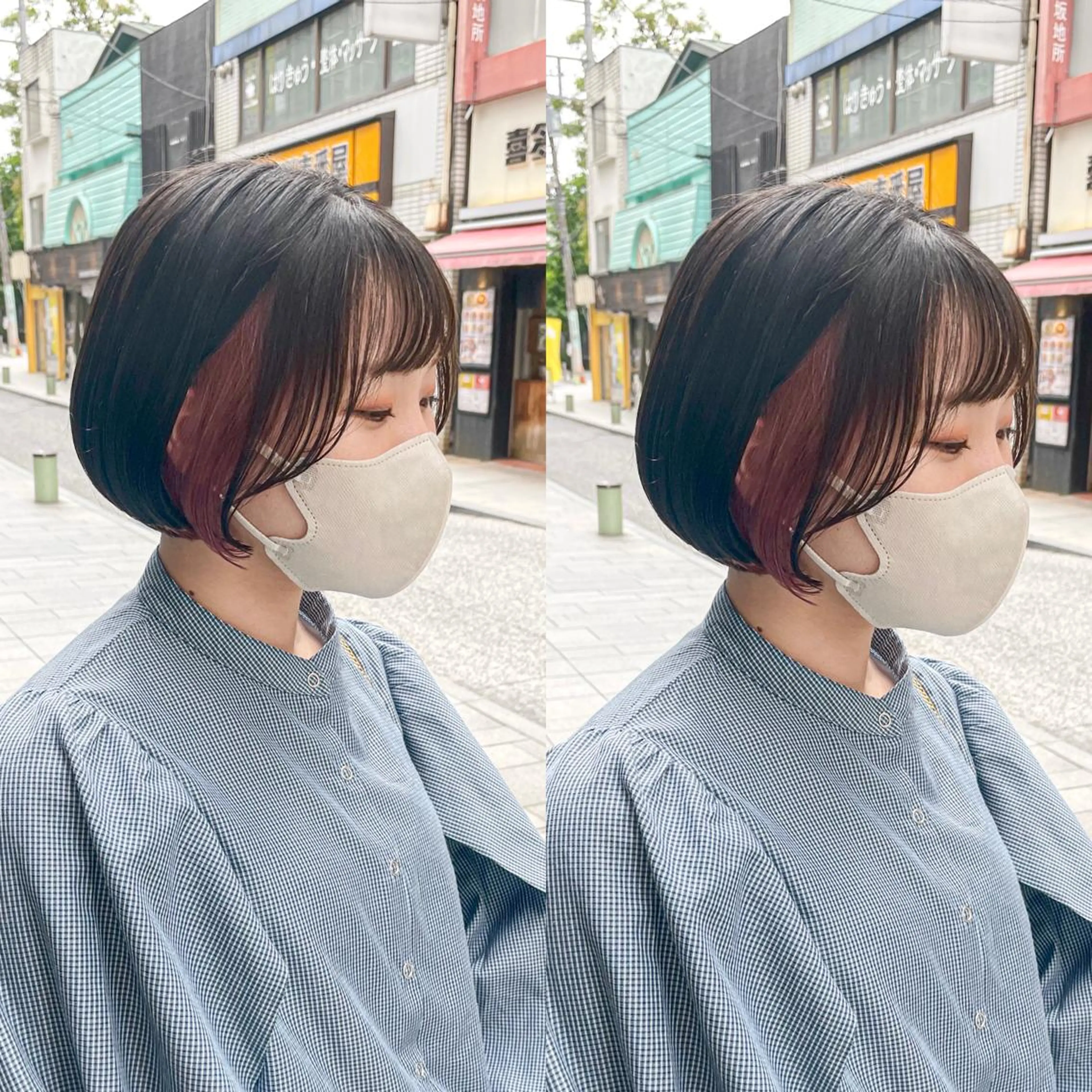 ミディアム カット ヘアカラー トリートメント ショートボブ/カラー 🌟齋藤ほのかのヘアスタイル