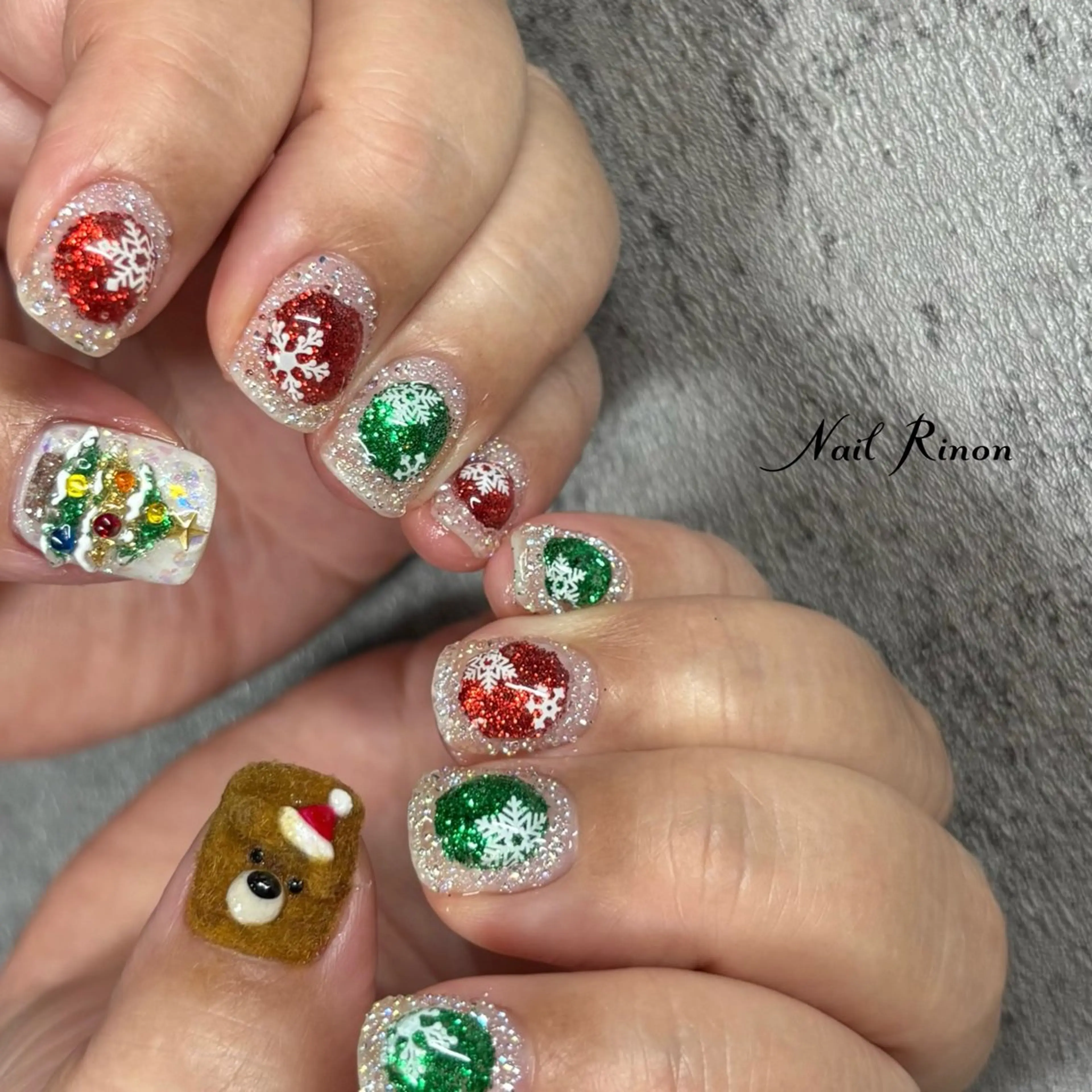 ネイル 冬ネイル クリスマス Nail Rinonのネイルデザイン