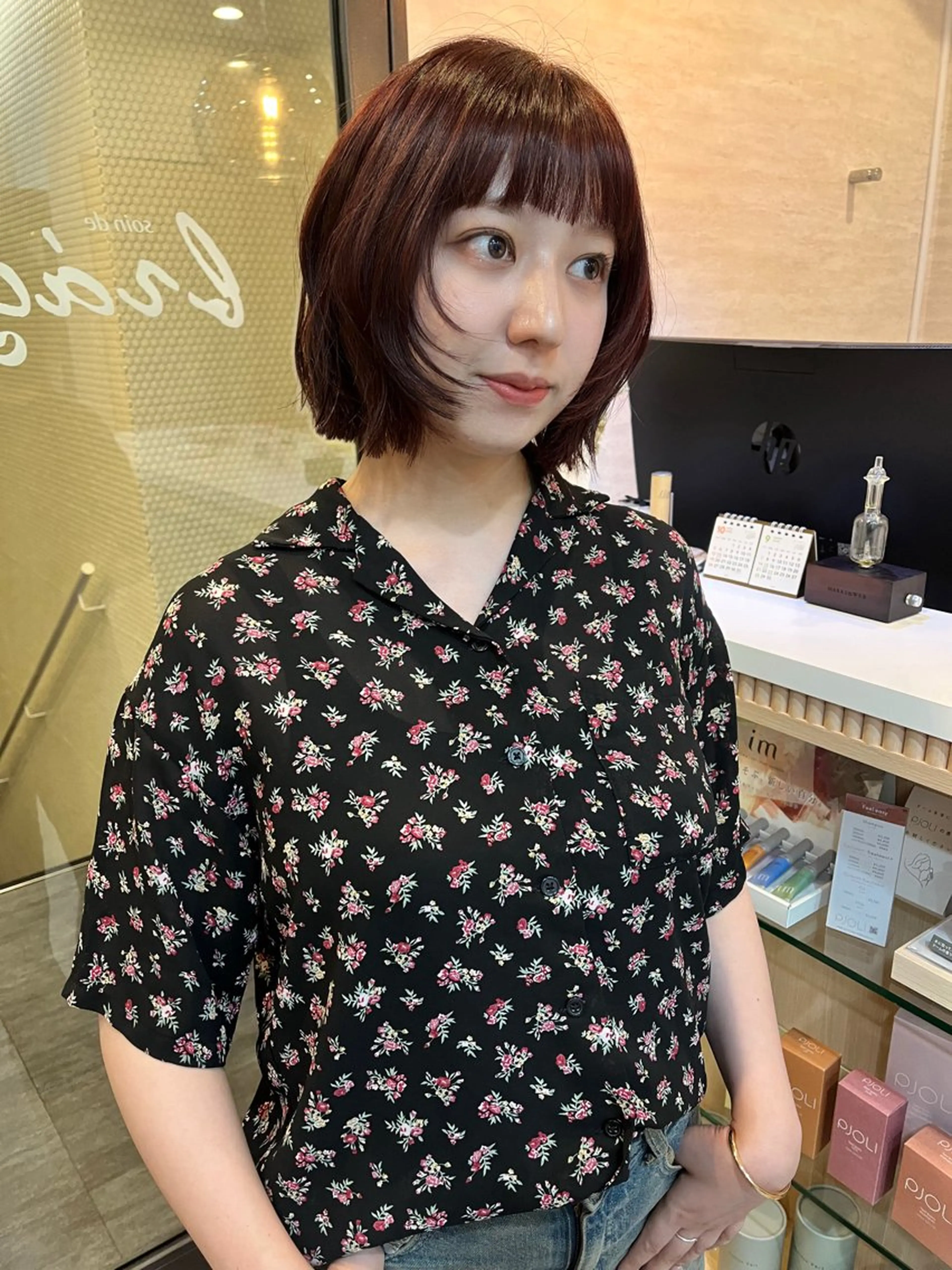 ショート ヘアカラー レイヤー/暖色/ 髪質改善/永礼芳果のヘアスタイル