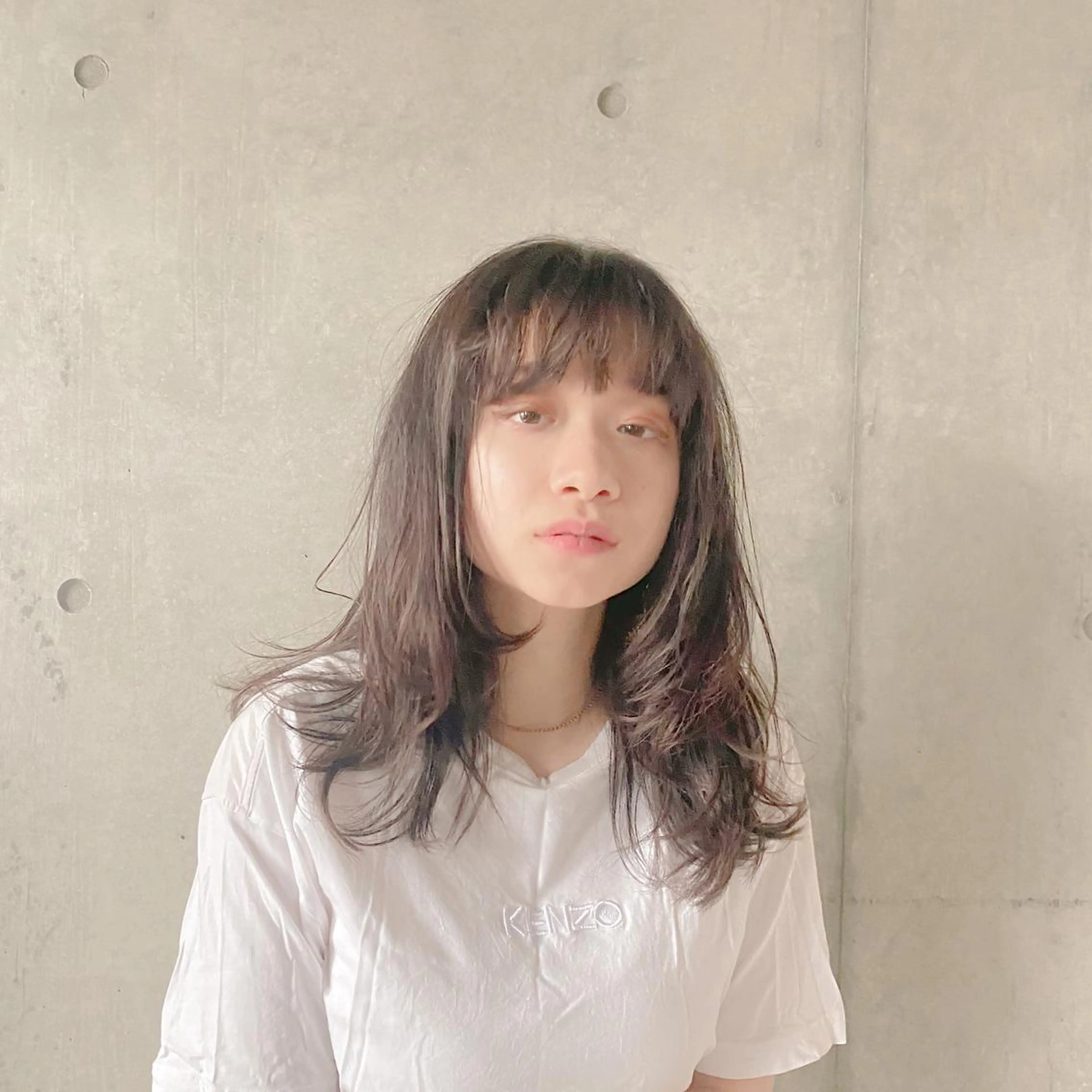 セミロング カラー 艶髪ブリーチ 永井竜也のヘアスタイル
