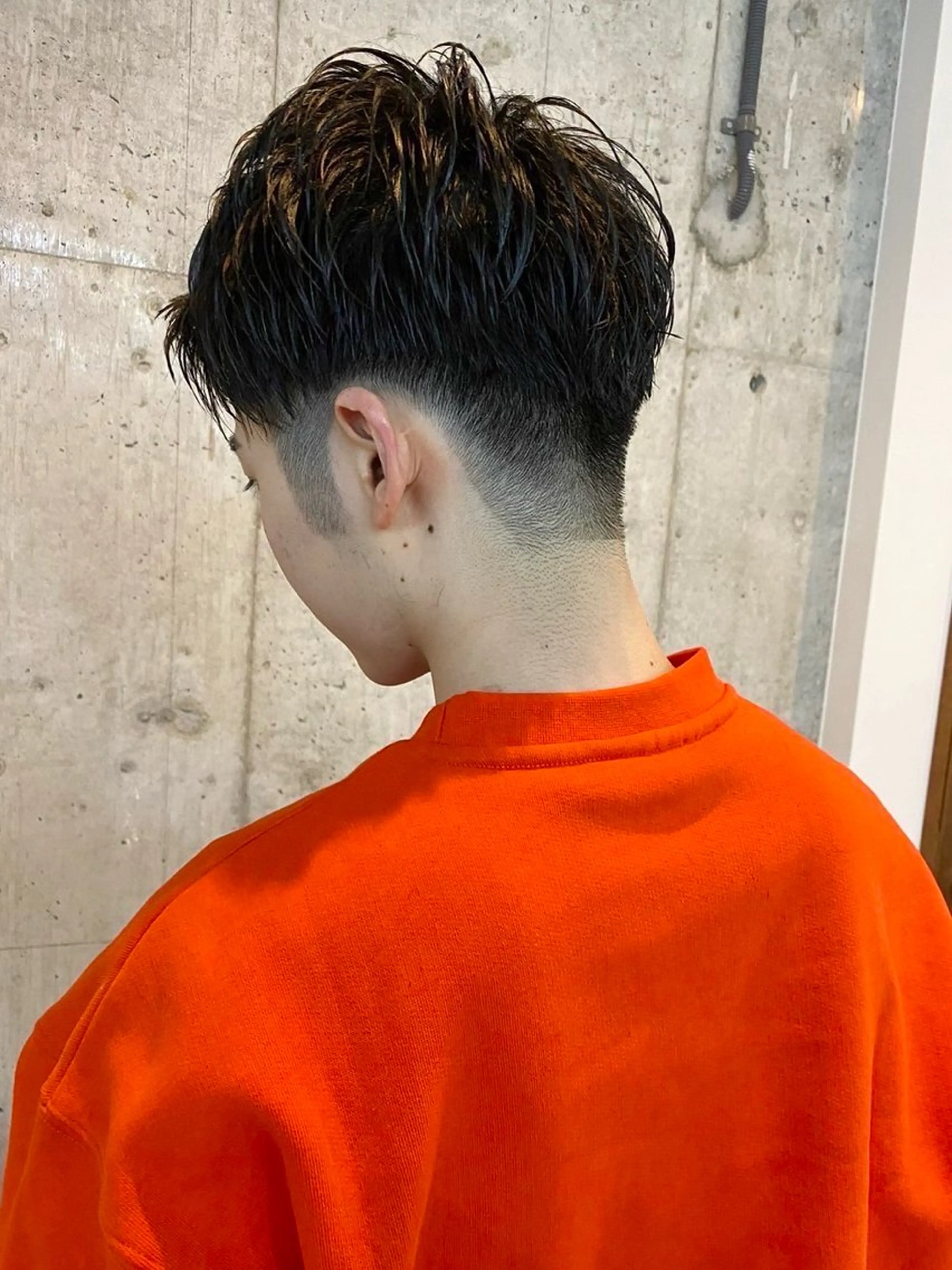 メンズ 切りっぱなしボブ/ ブリーチカラー/大塚のヘアスタイル