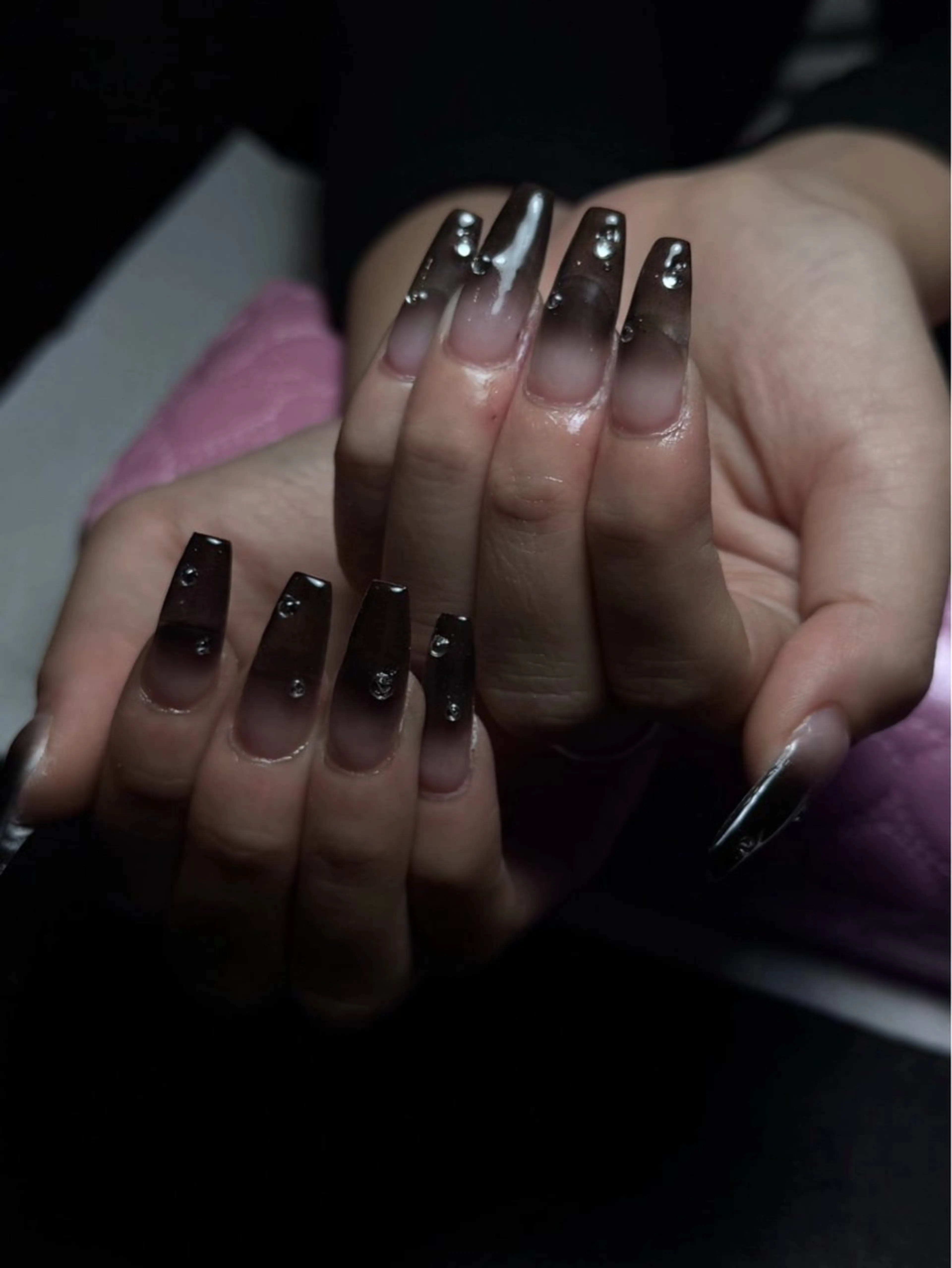 ネイル グラデーション 韓国ネイル ロングネイル スカルプネイル スクエアネイル ハンドネイル モンナ CCのネイルデザイン