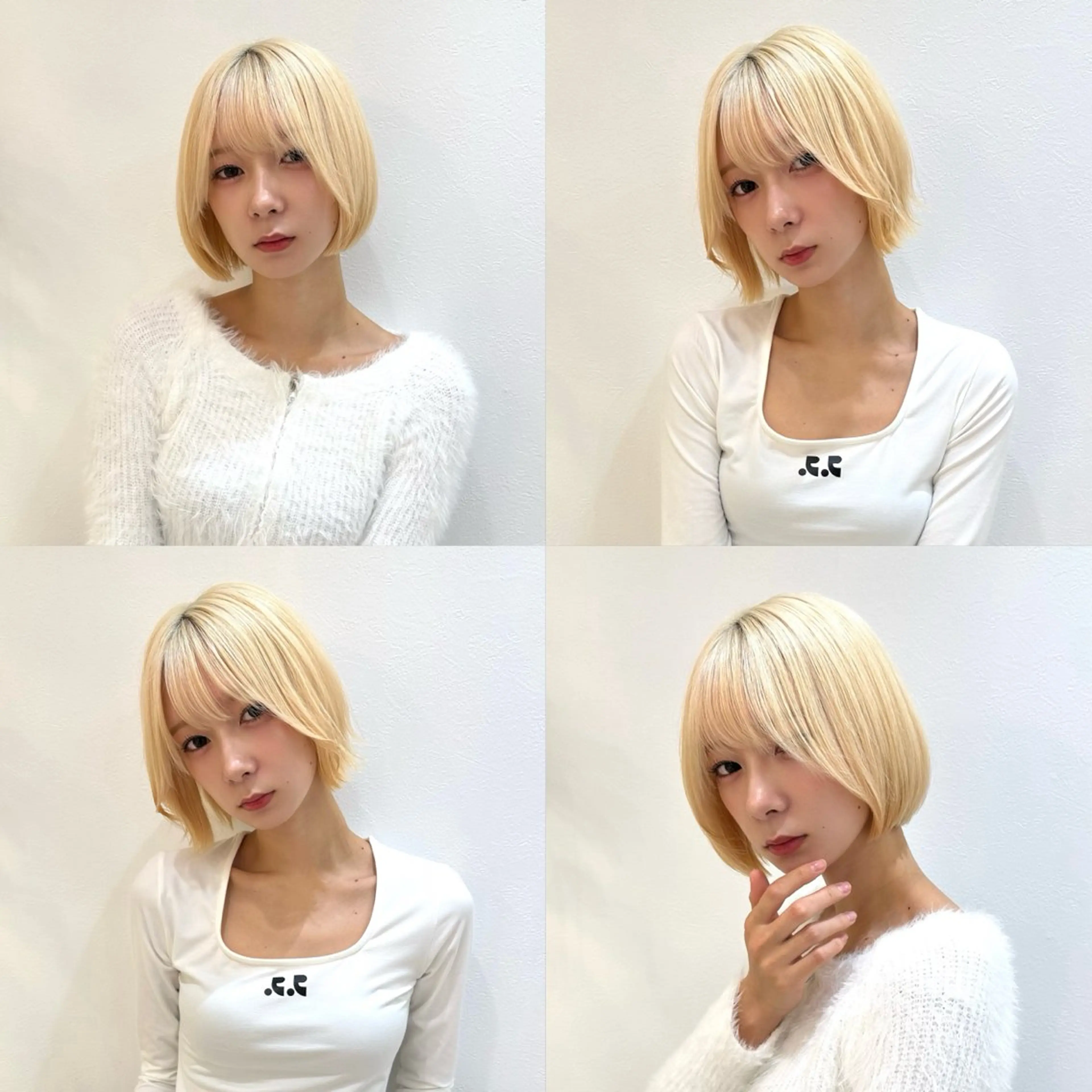 ミディアム ショートボブ ミディアムパーマ ボブ 顔まわりレイヤー 顔周りカット カット ヘアカラー トリートメント 新宿/髪質改善/艶髪 韓国ヘア/大重聖斗のヘアスタイル