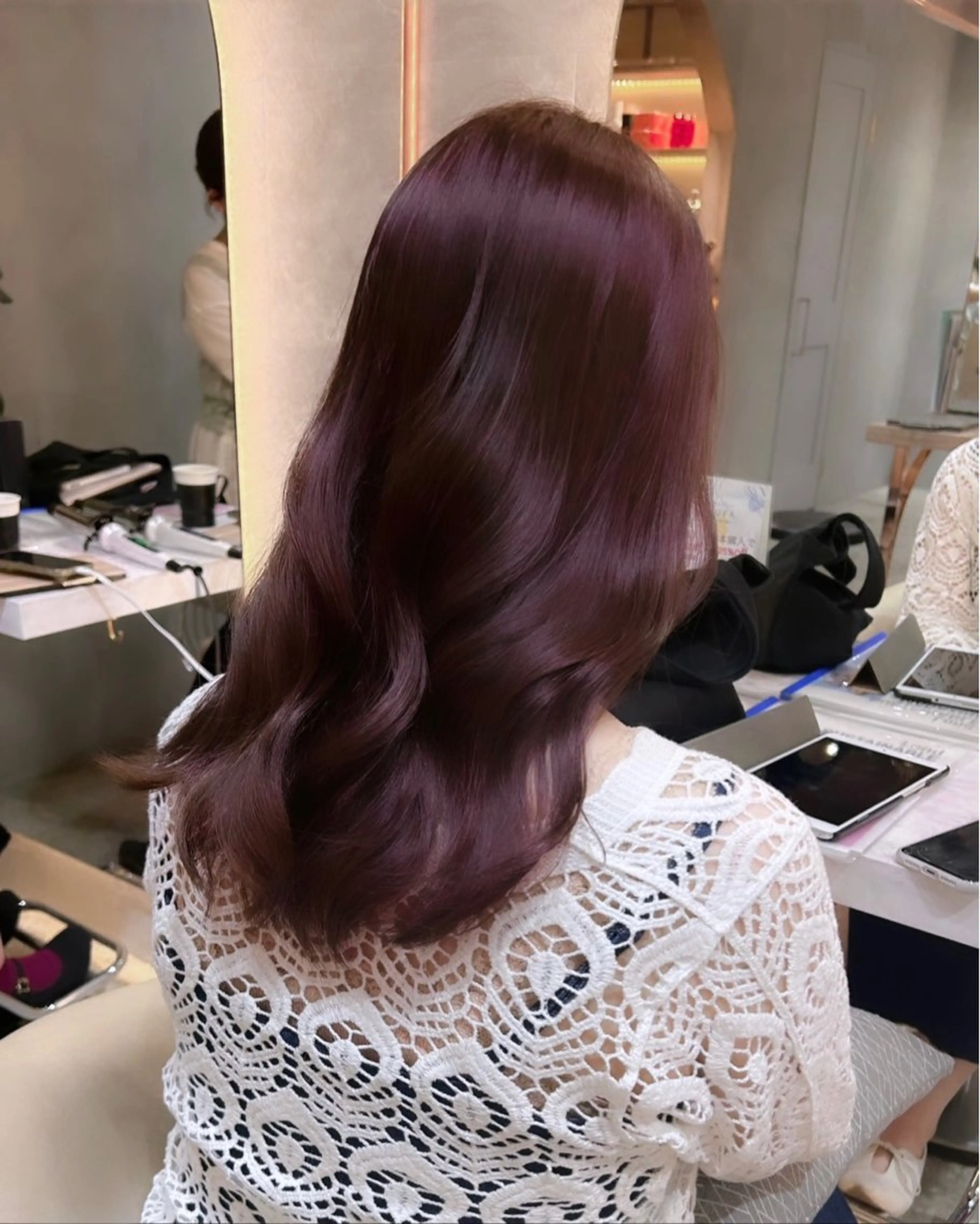 ロング ヘアカラー トリートメント ハッシュカット/韓国 レイヤー/カハナのヘアスタイル