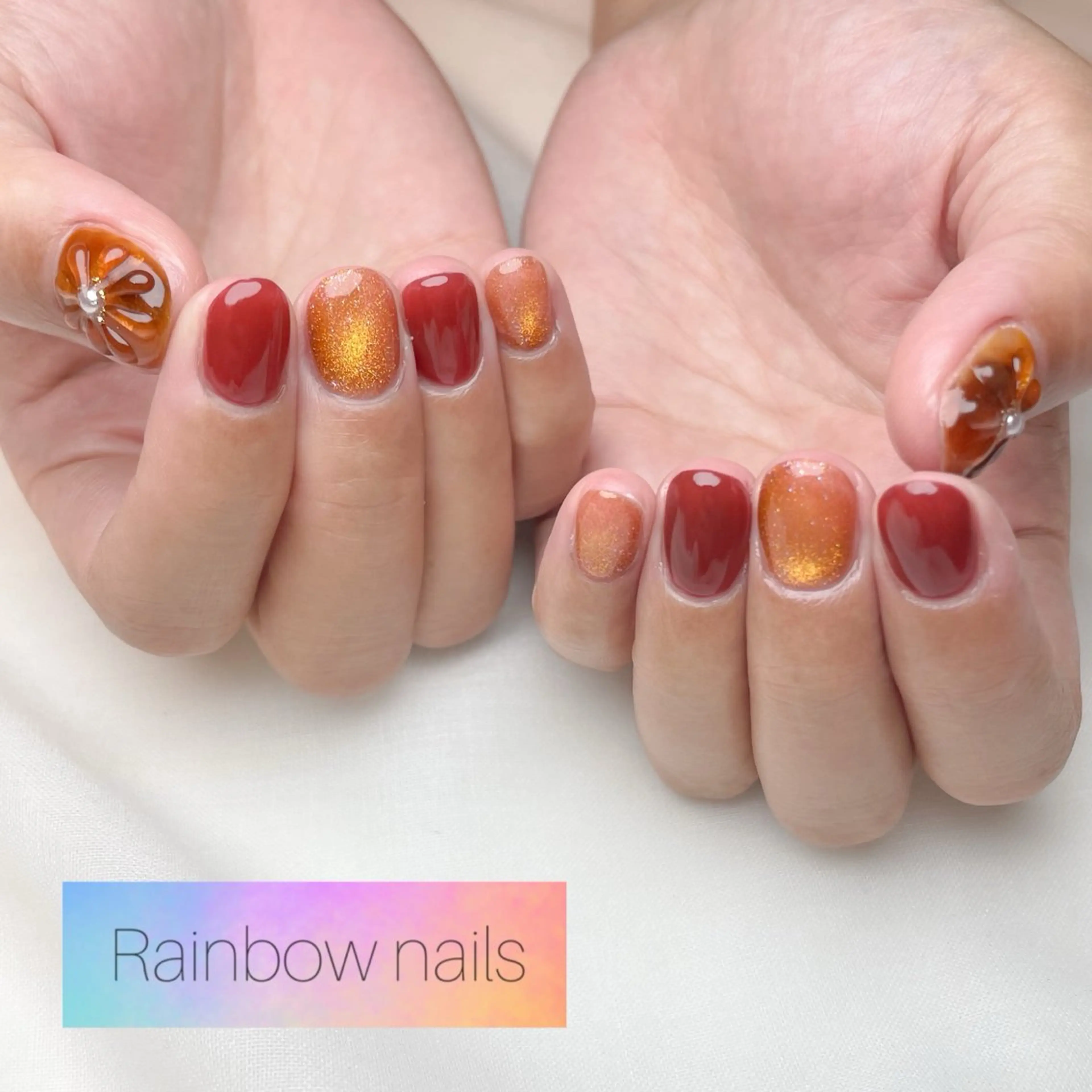 ネイル Rainbow nailsくろちゃんのネイルデザイン