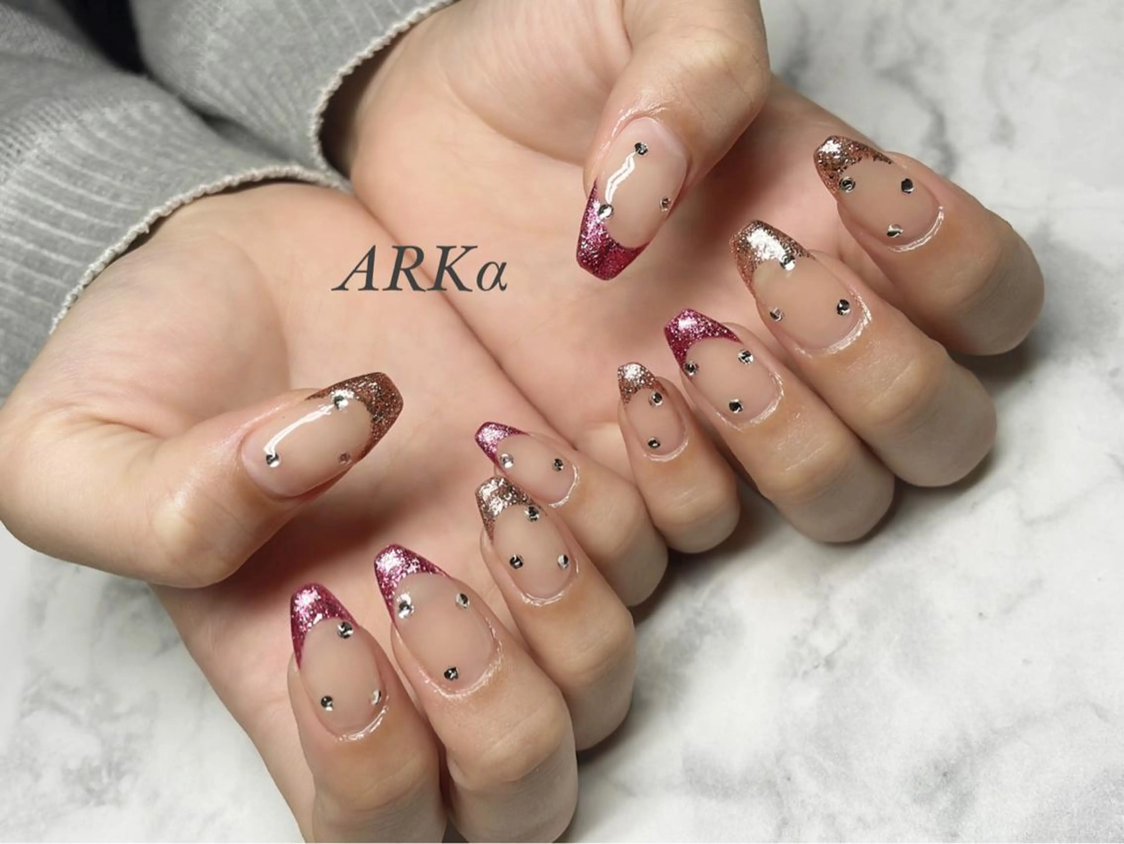 ネイル フレンチネイル ハンドネイル ARKα Nishiのネイルデザイン