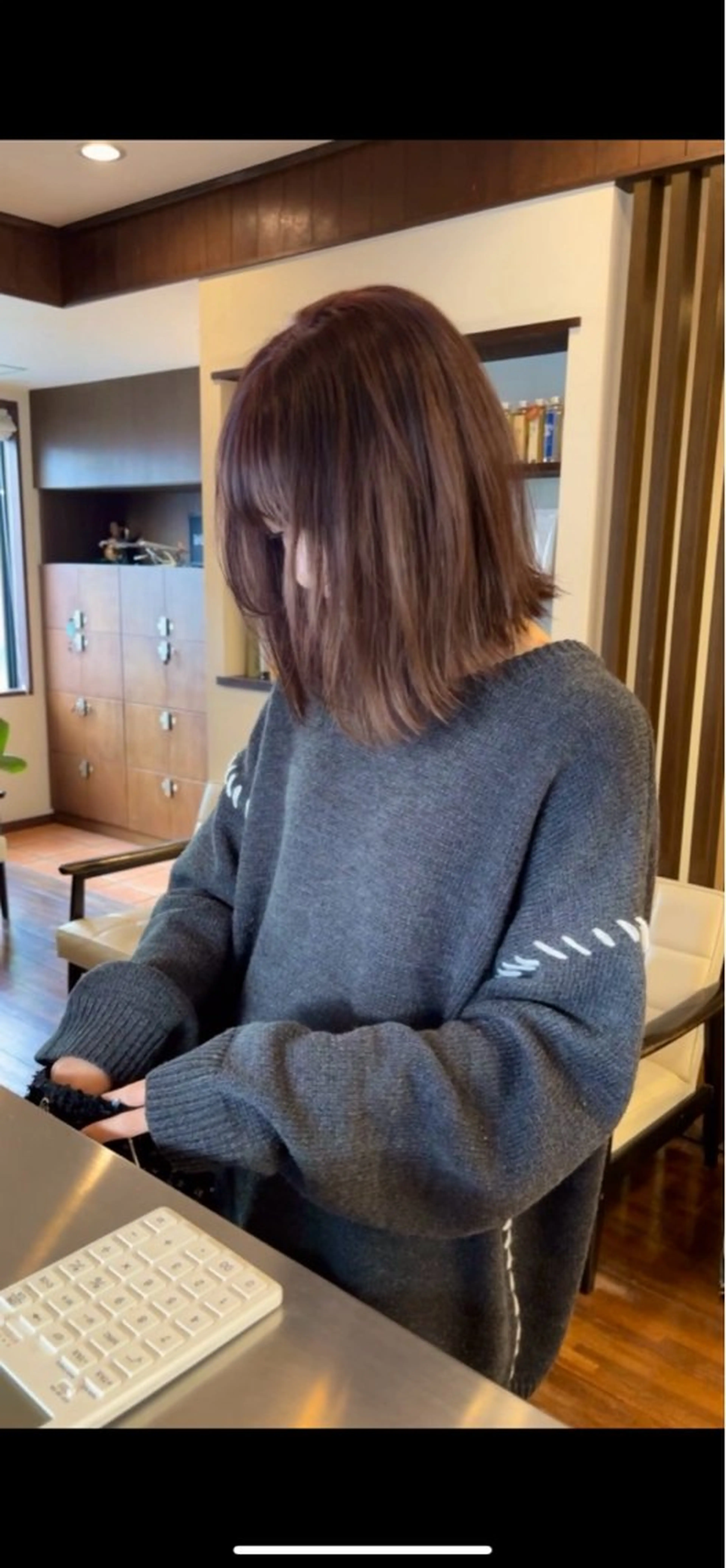 ミディアム カラー ボブレイヤー ボブ レイヤーカット カット ヘアカラー トリートメント 髪質改善ｶﾗｰ ｹｱﾌﾞﾘｰﾁ/ﾀﾑのヘアスタイル