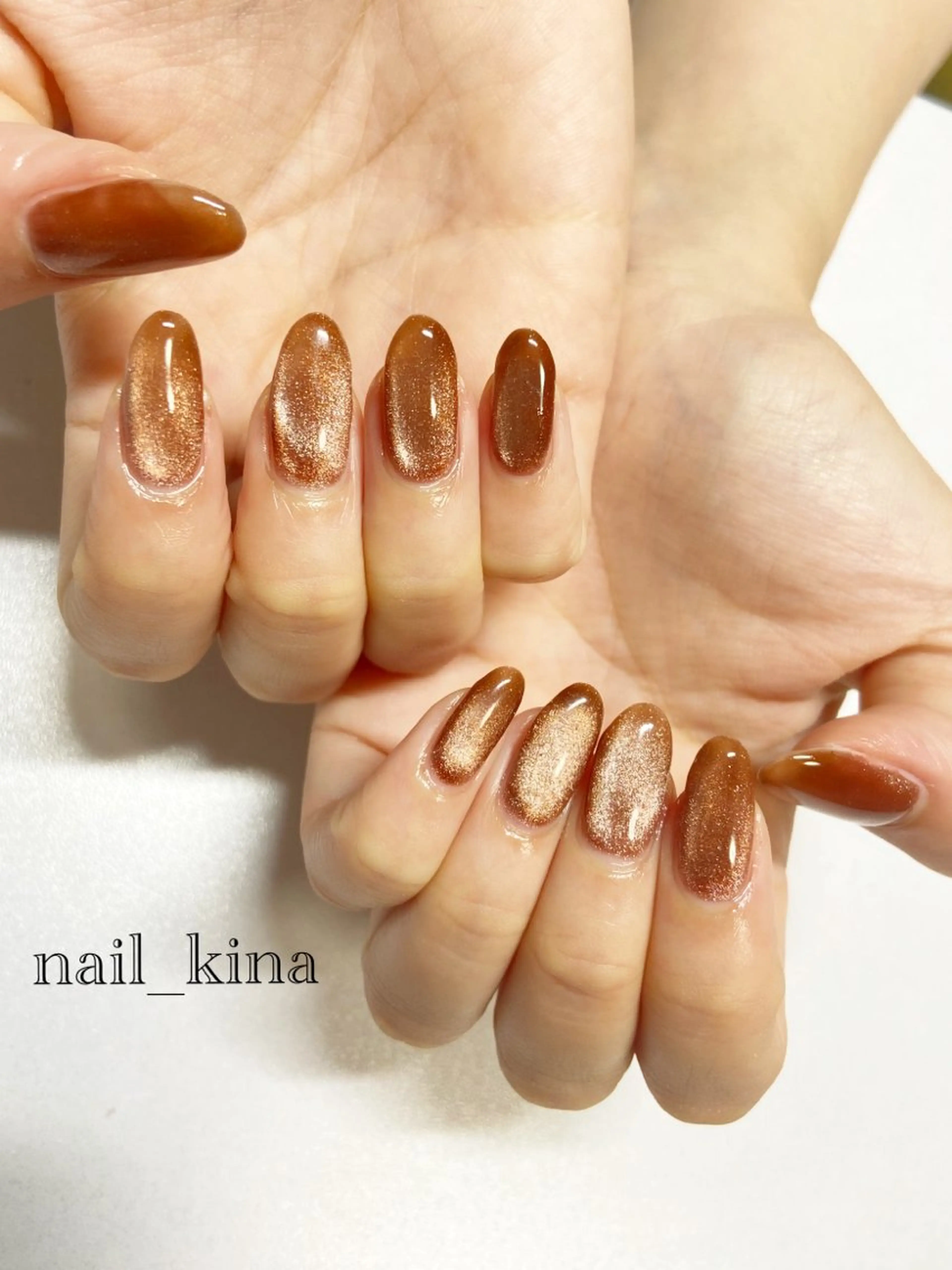 ネイル フラッシュネイル マグネットネイル マグネットワンカラー ワンカラーネイル nail_ kinaのネイルデザイン