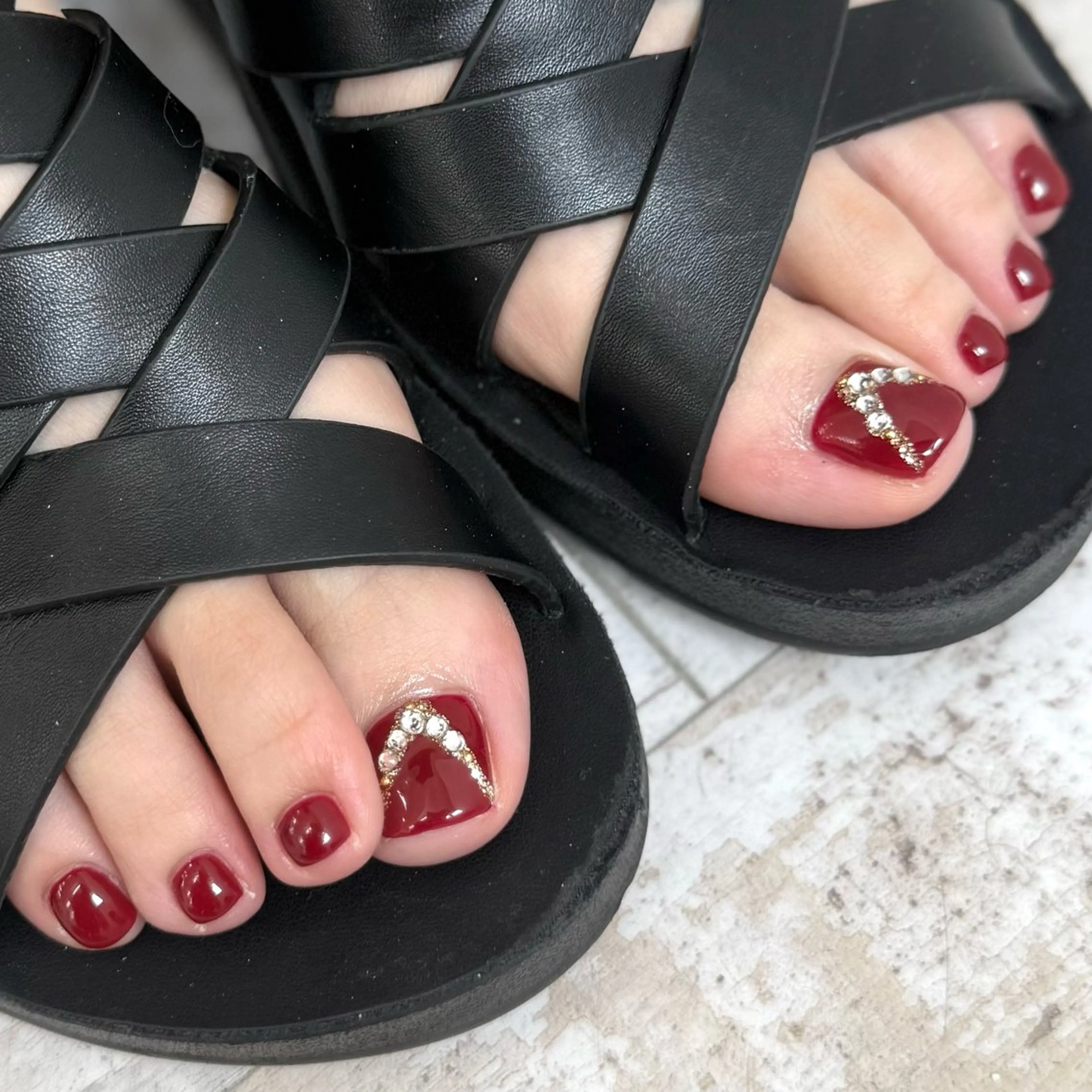 【オフあり🈶】フット🦶🏻ワンポイントアートコース️🩵/赤羽/パラジェル変更可◎の写真