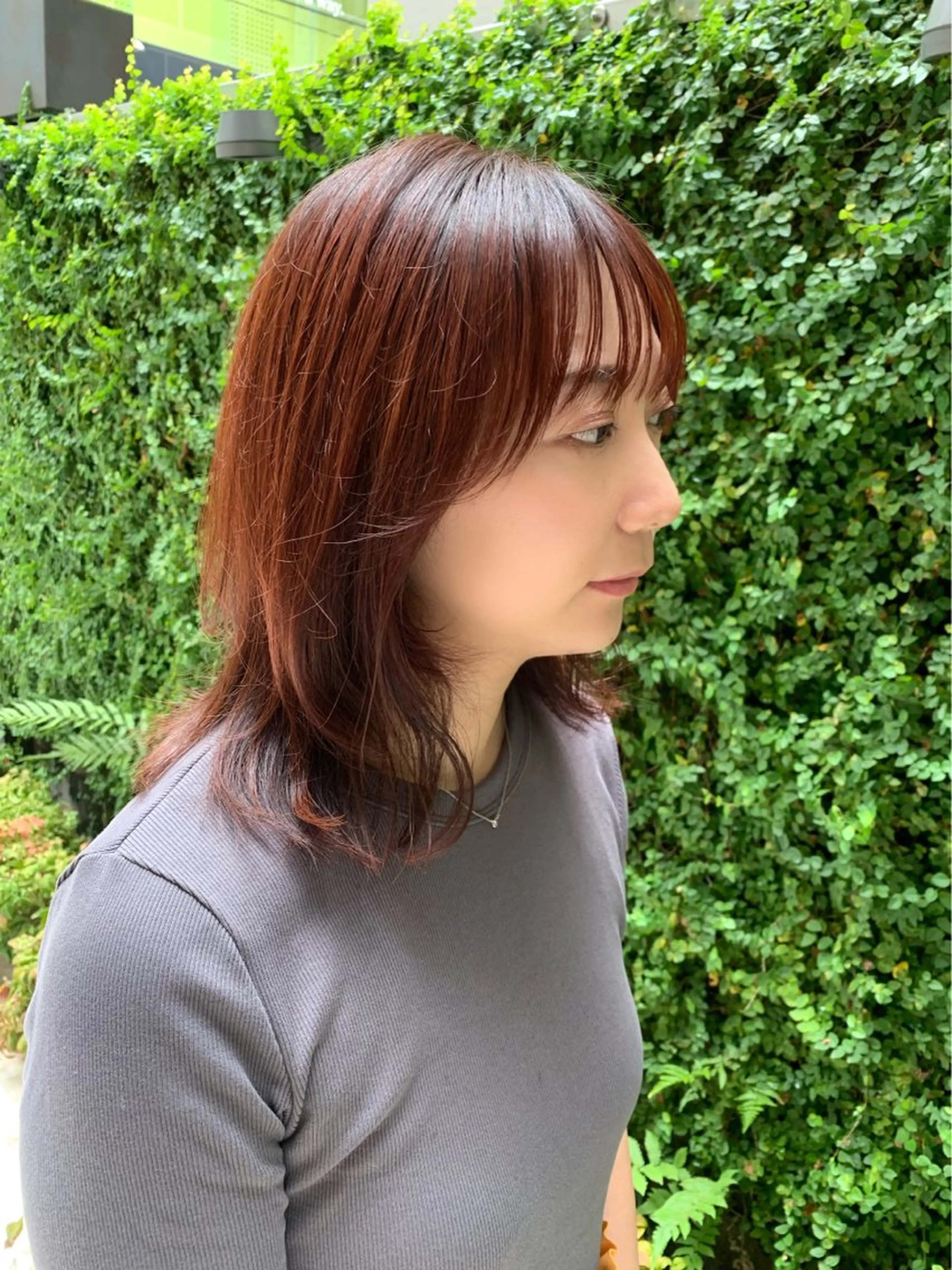 ミディアム 顔周りカット カット ヘアカラー パーマ LITTLE _KATOのヘアスタイル