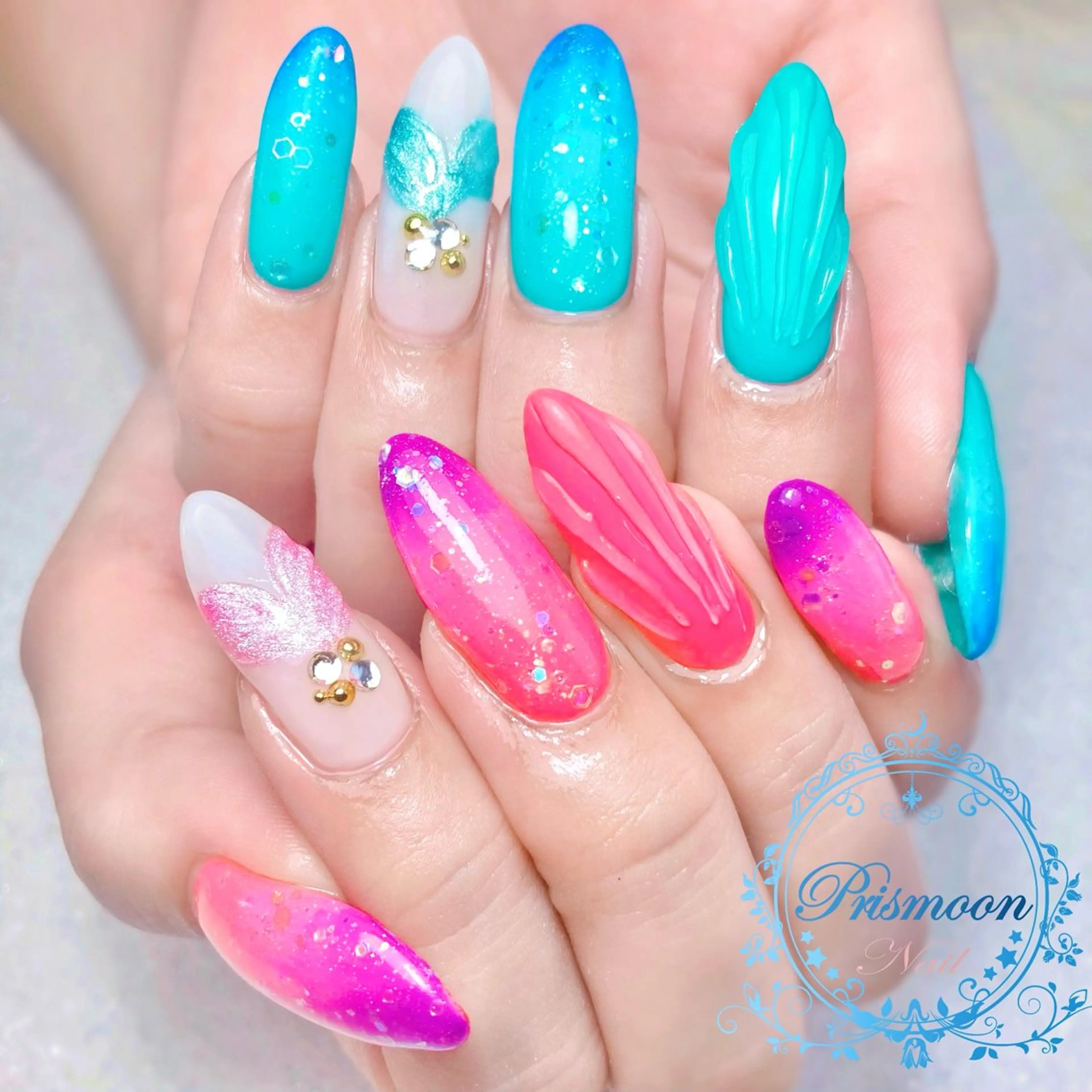 ネイル アートネイル 持ち込み スカルプネイル 夏ネイル Prismoon  Nail所属・Prismoon Nailのネイルデザイン