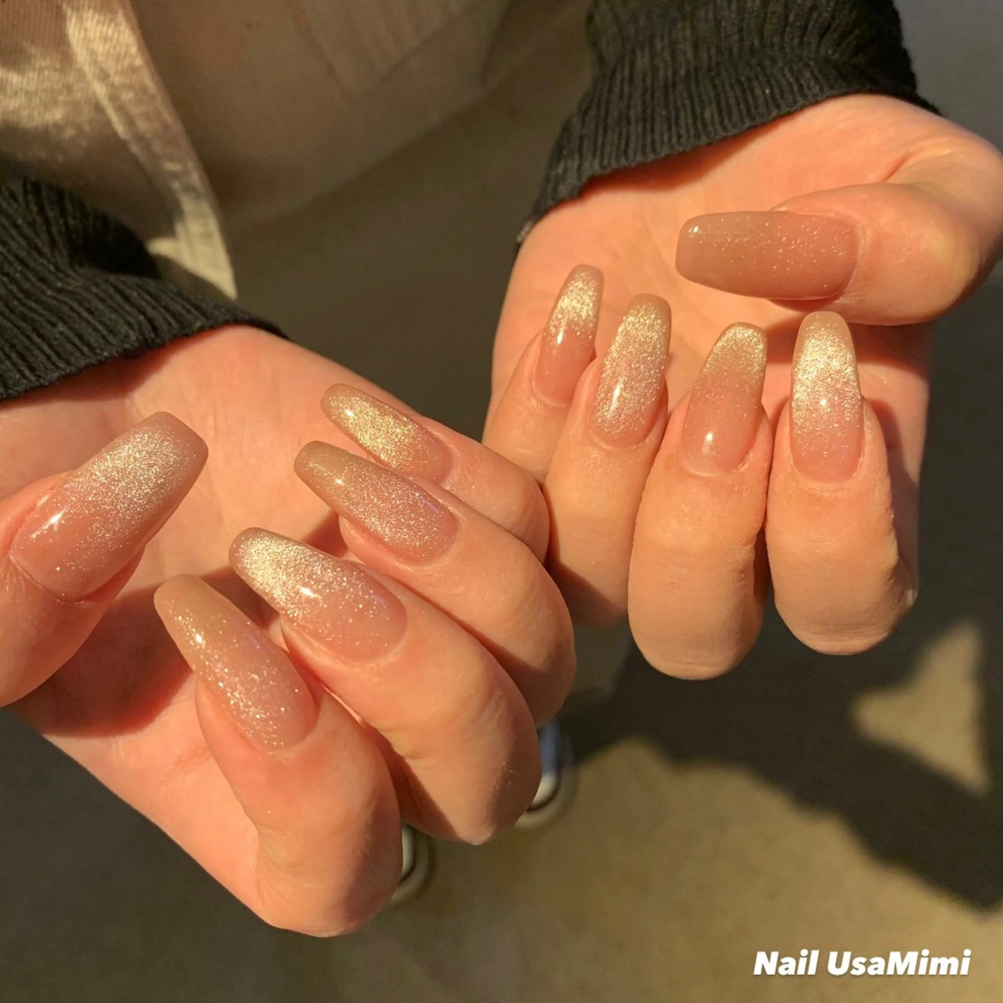 ネイル ジェルネイル マグネットネイル 持ち込み ワンカラーネイル パラジェル 本町ネイルNail UsaMimiのネイルデザイン