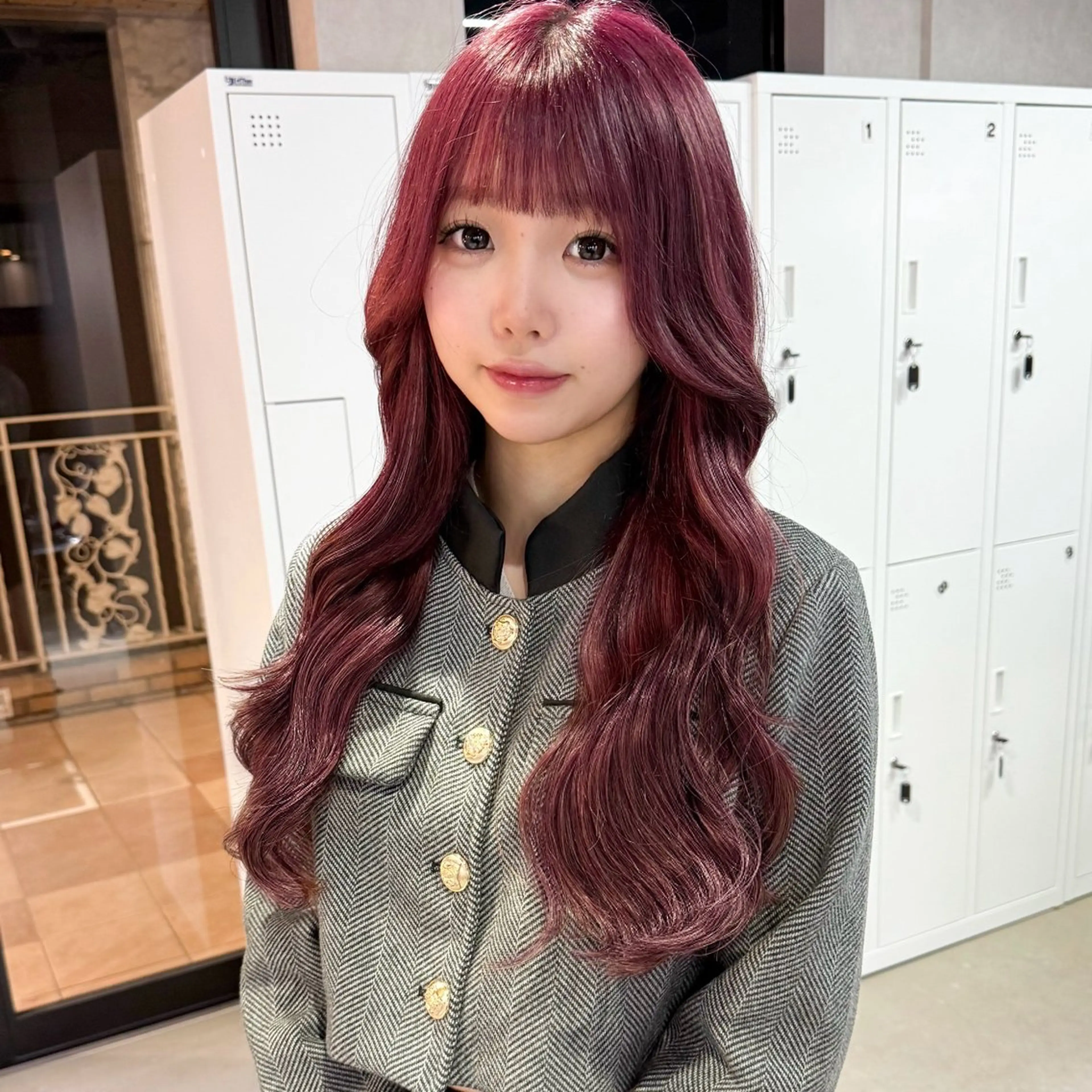 ロング カラー ラベンダーカラー ピンクカラー ピンクラベンダー レイヤーカット ヘアカラー トリートメント レイヤー/暖色/ ミルクティー/マリアのヘアスタイル