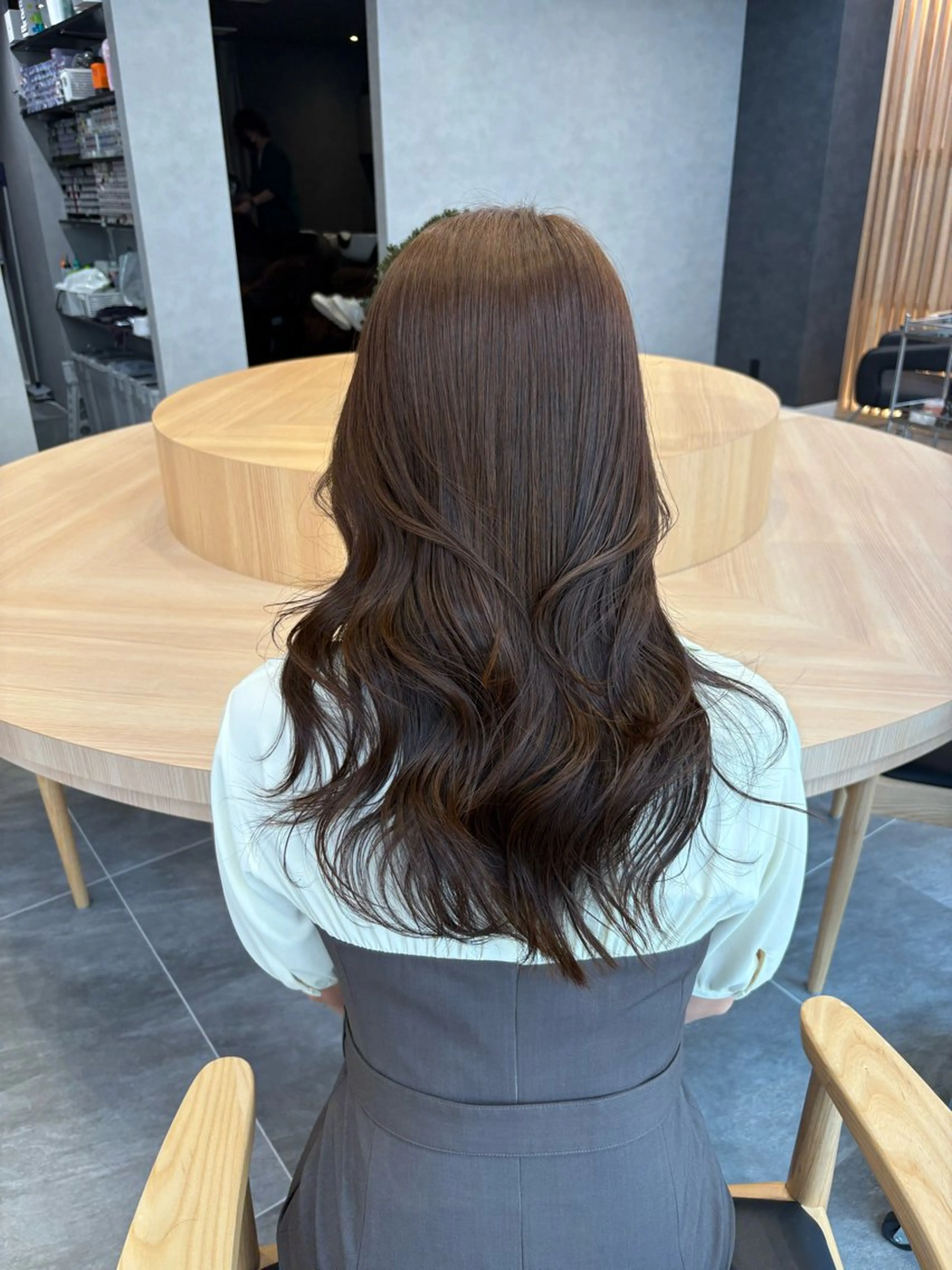 セミロング カラー ヘアカラー トリートメント ヘッドスパ ヘアセット nana【艶髪】/ 顔まわり/縮毛矯正のヘアスタイル