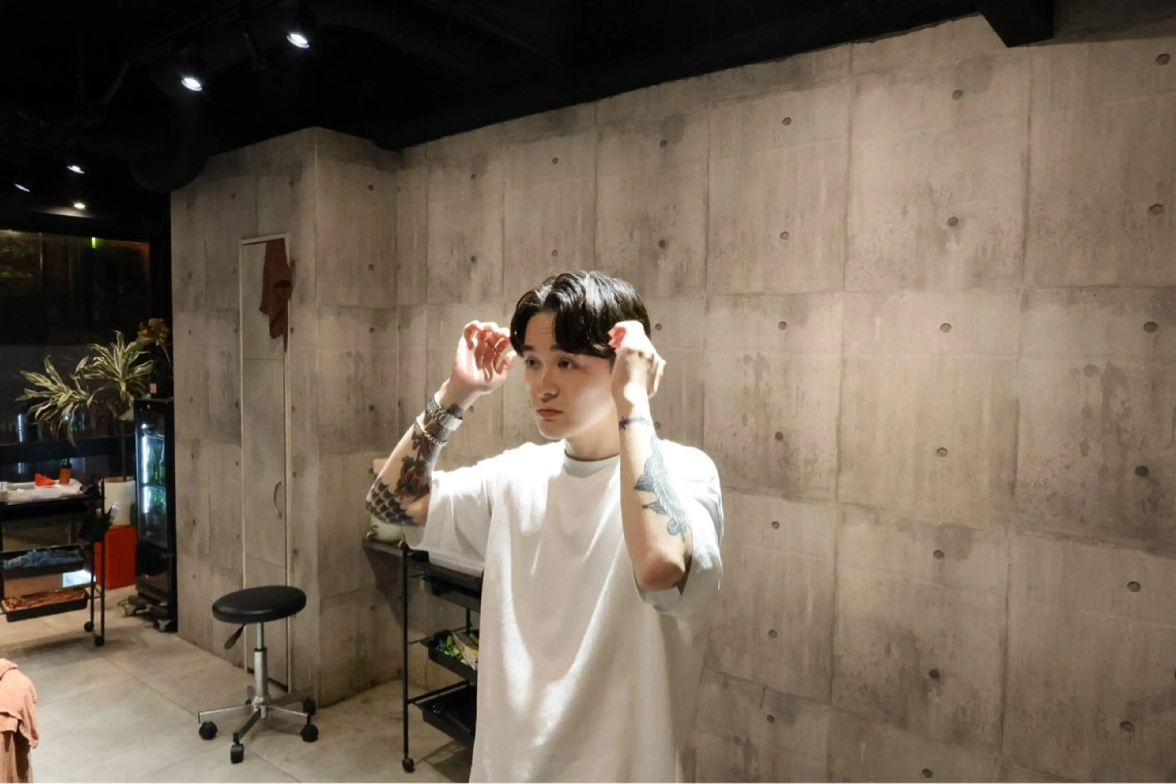 ショート メンズ センターパート 佐竹 楓のヘアスタイル