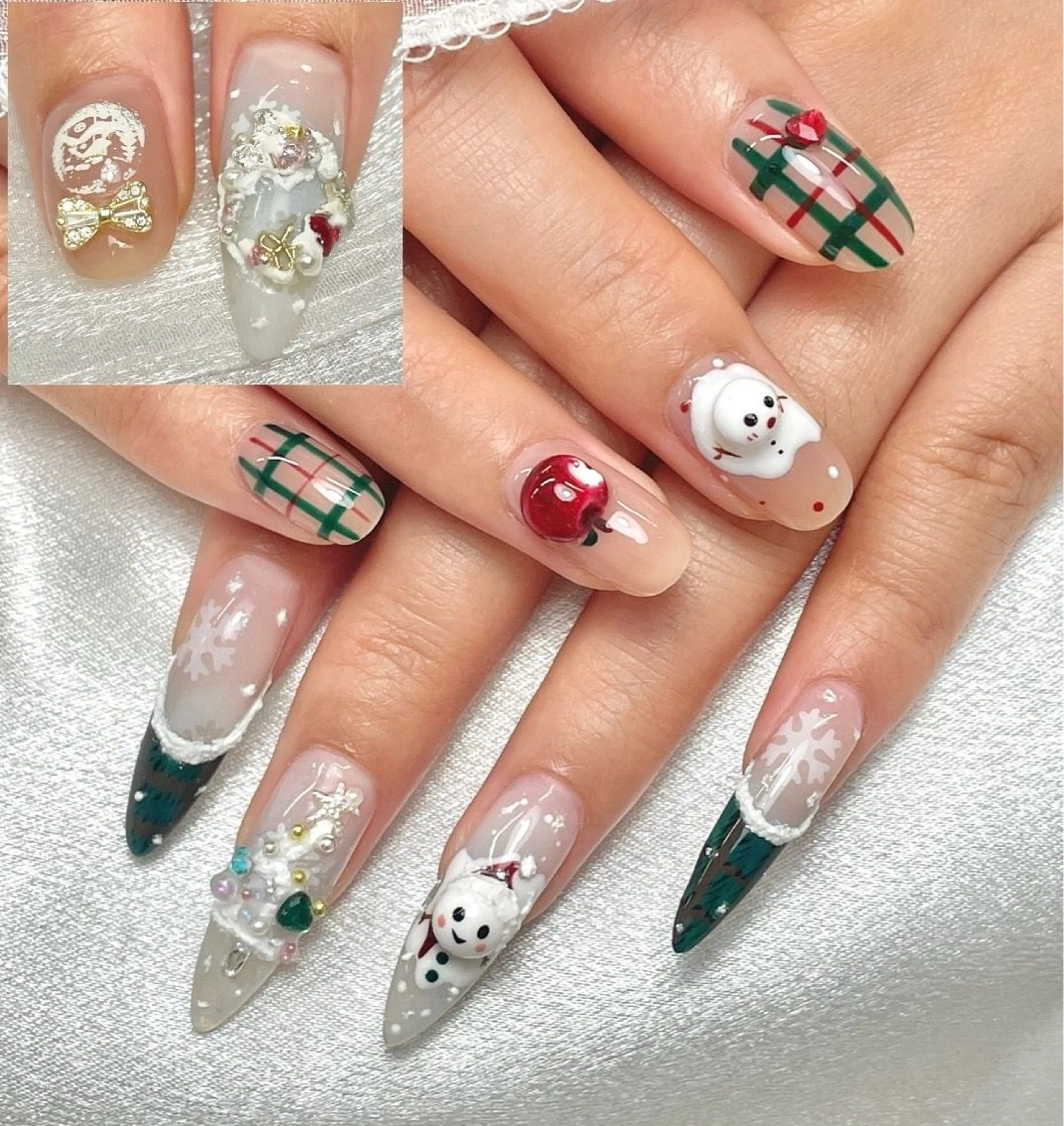 ネイル 持ち込み 冬ネイル クリスマス If beauty salon 1号店所属・夏 目のネイルデザイン