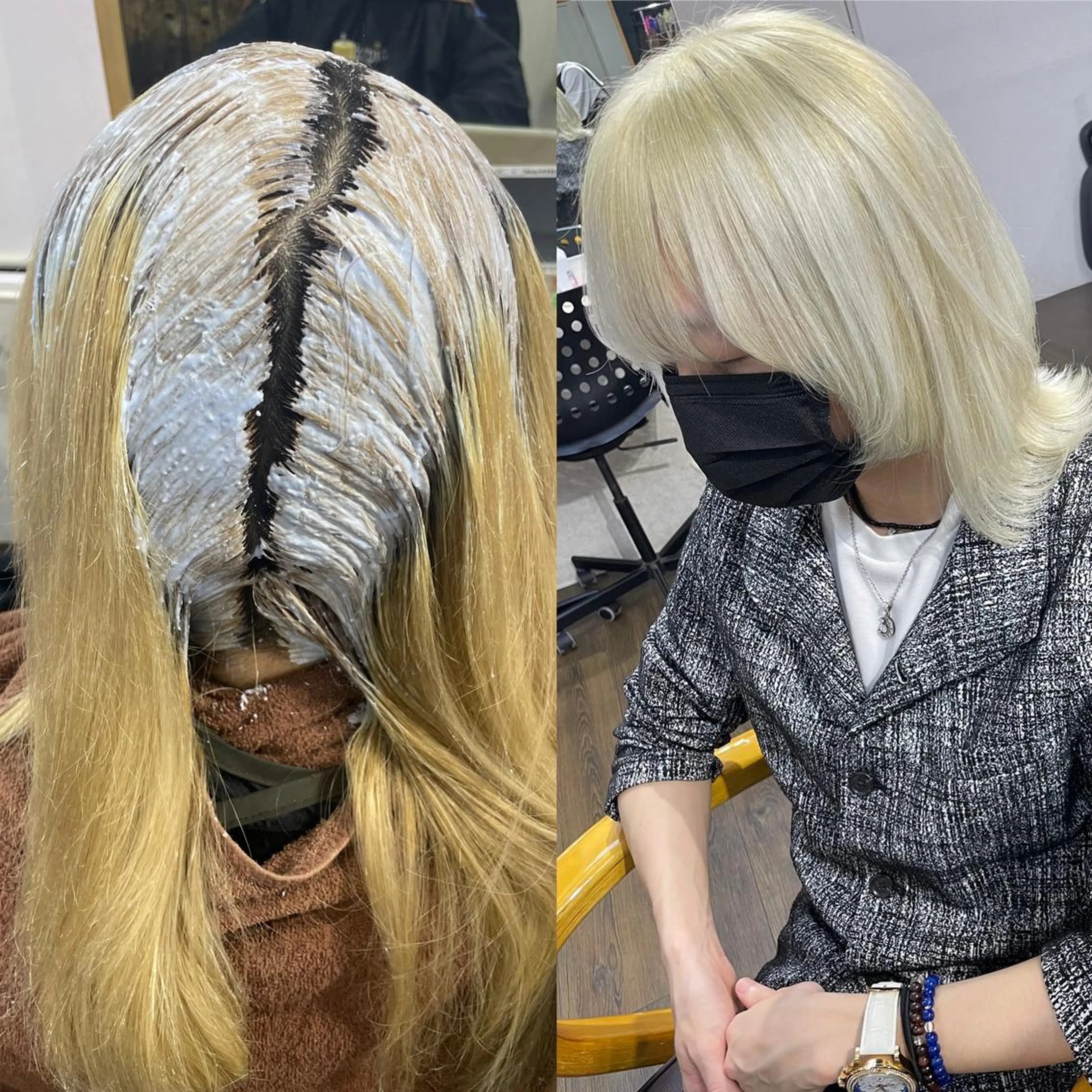 ミディアム カラー ヒカ/外国人風 デザインカラーのヘアスタイル