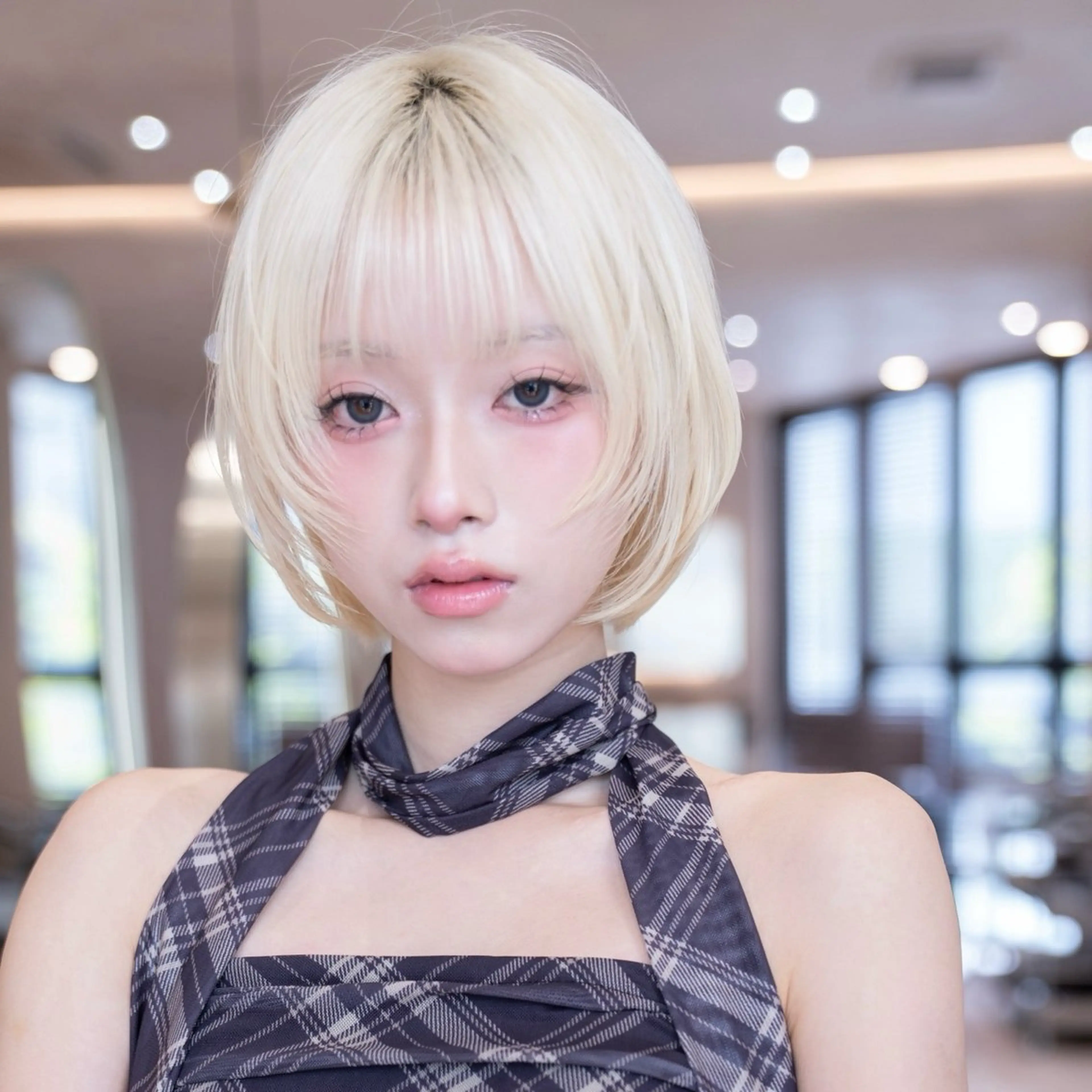 ミディアム カラー ベージュカラー ブリーチ ケアブリーチ 透明感カラー ホワイトベージュ ヘアカラー 渋谷/韓国レイヤー/ 艶カラー/nanoのヘアスタイル