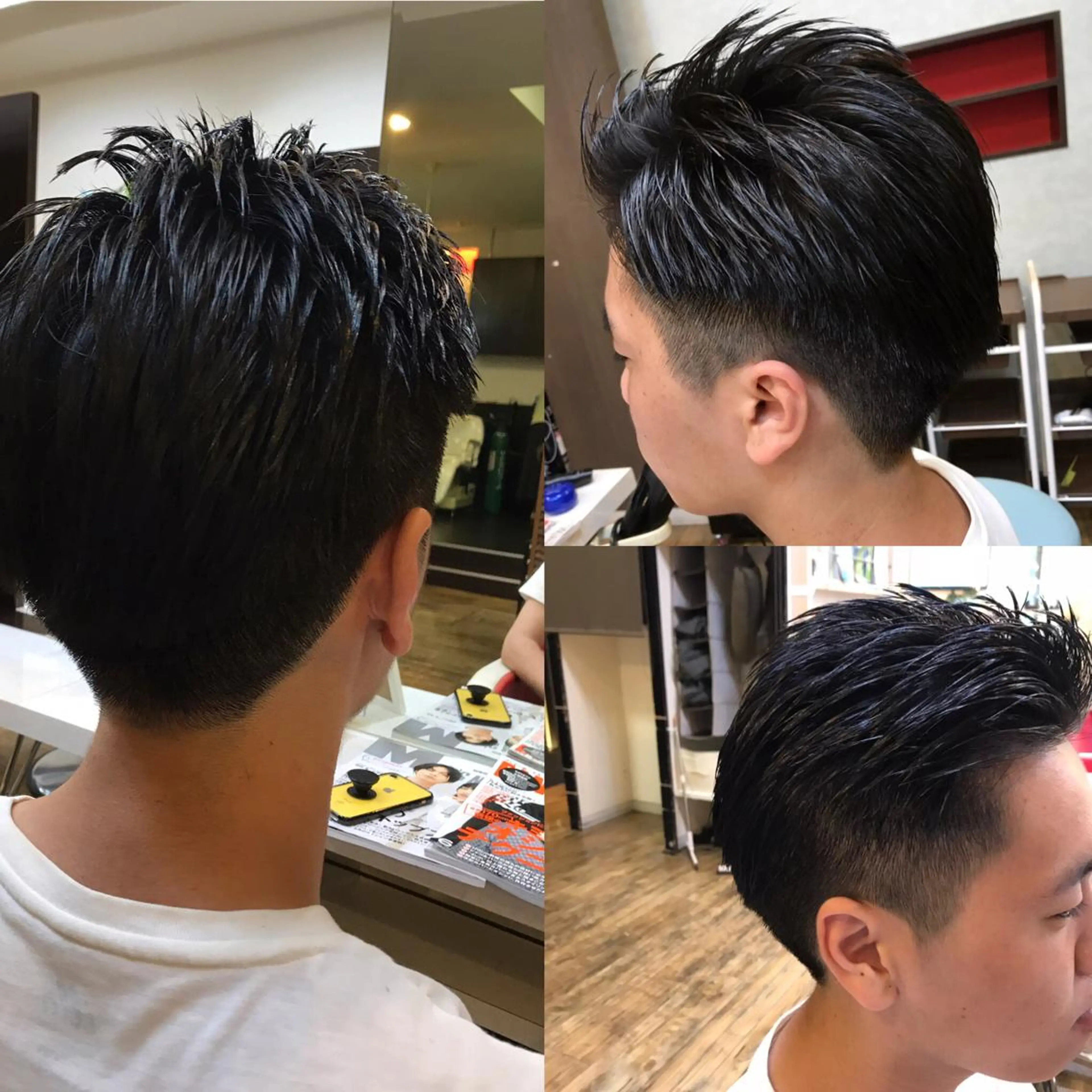 ショート メンズ 七三 ツーブロック 刈り上げ 赤羽、髪質改善サロン 吉野リョウスケのヘアスタイル