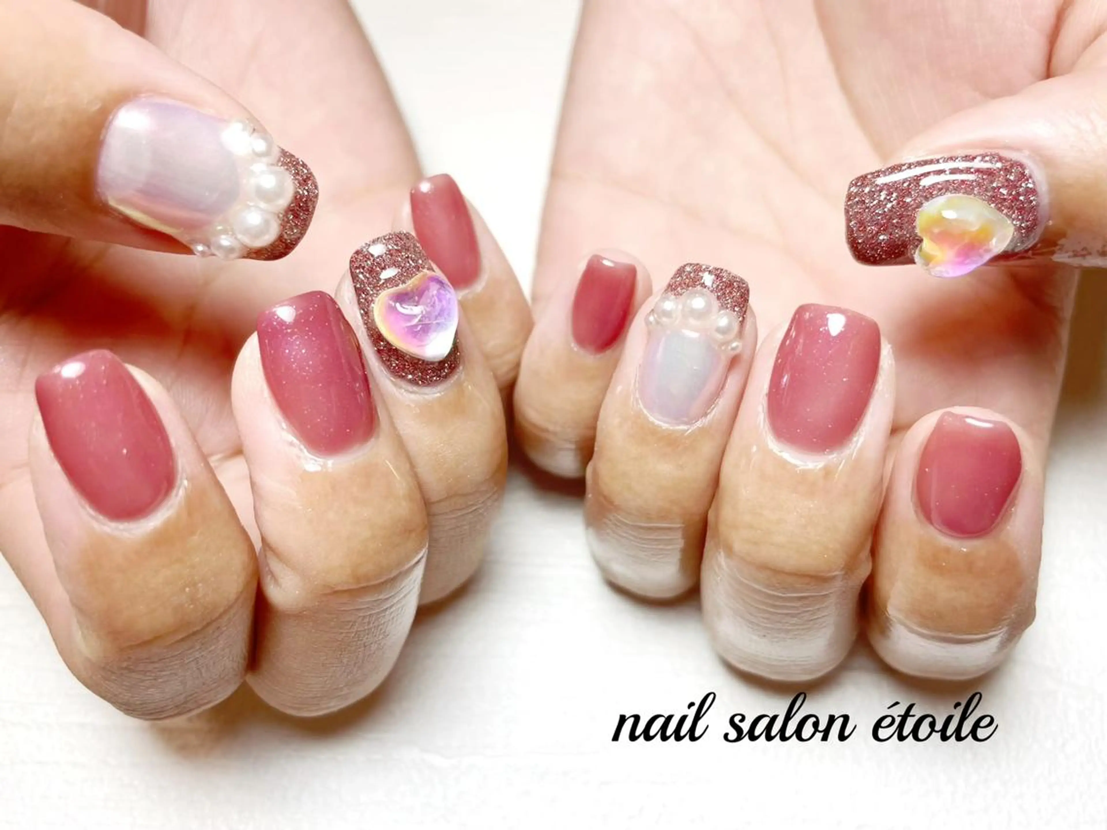 ネイル アートネイル オーロラネイル フラッシュネイル フレンチネイル ジェルネイル ハンドネイル nail salon étoileのネイルデザイン