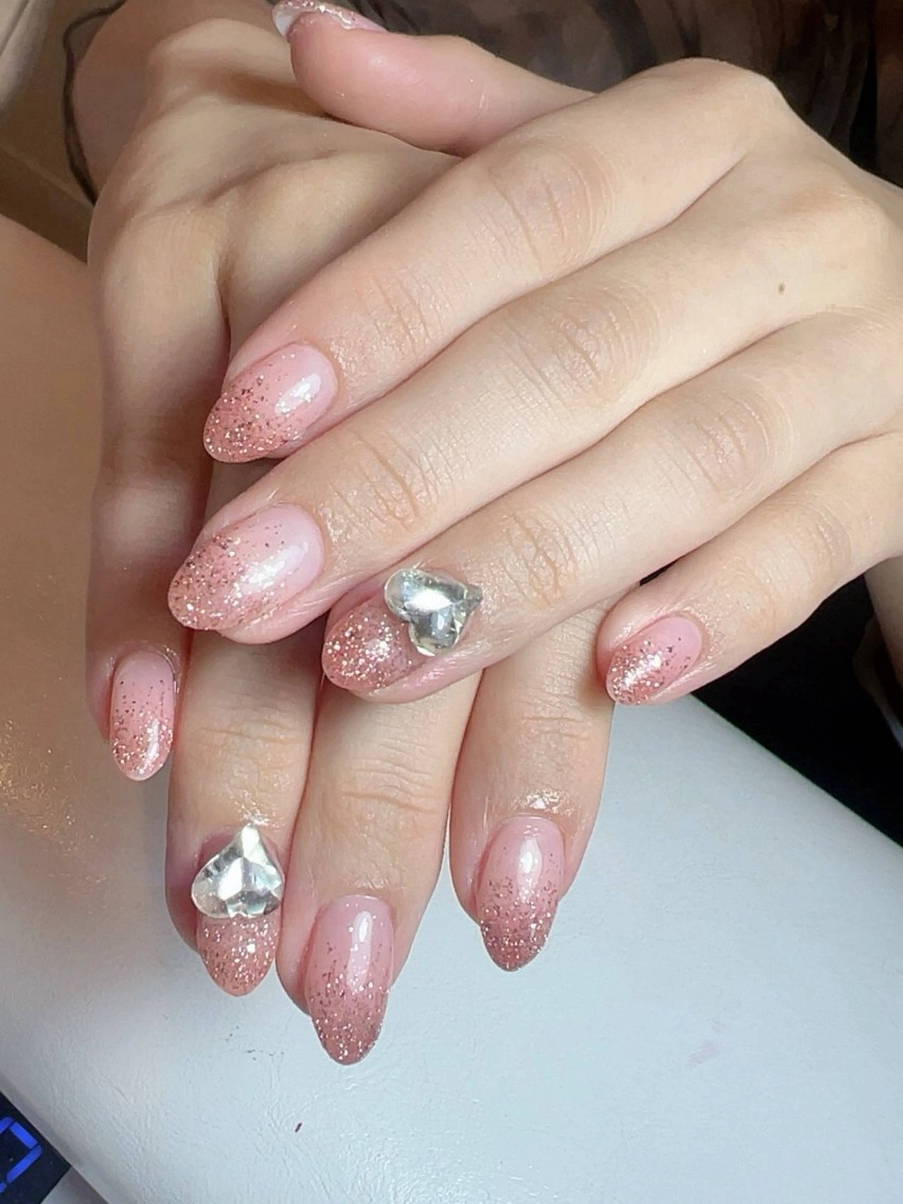 ネイル グラデーション キラキラネイル ピンク RUBY Nail 日暮里店のネイルデザイン