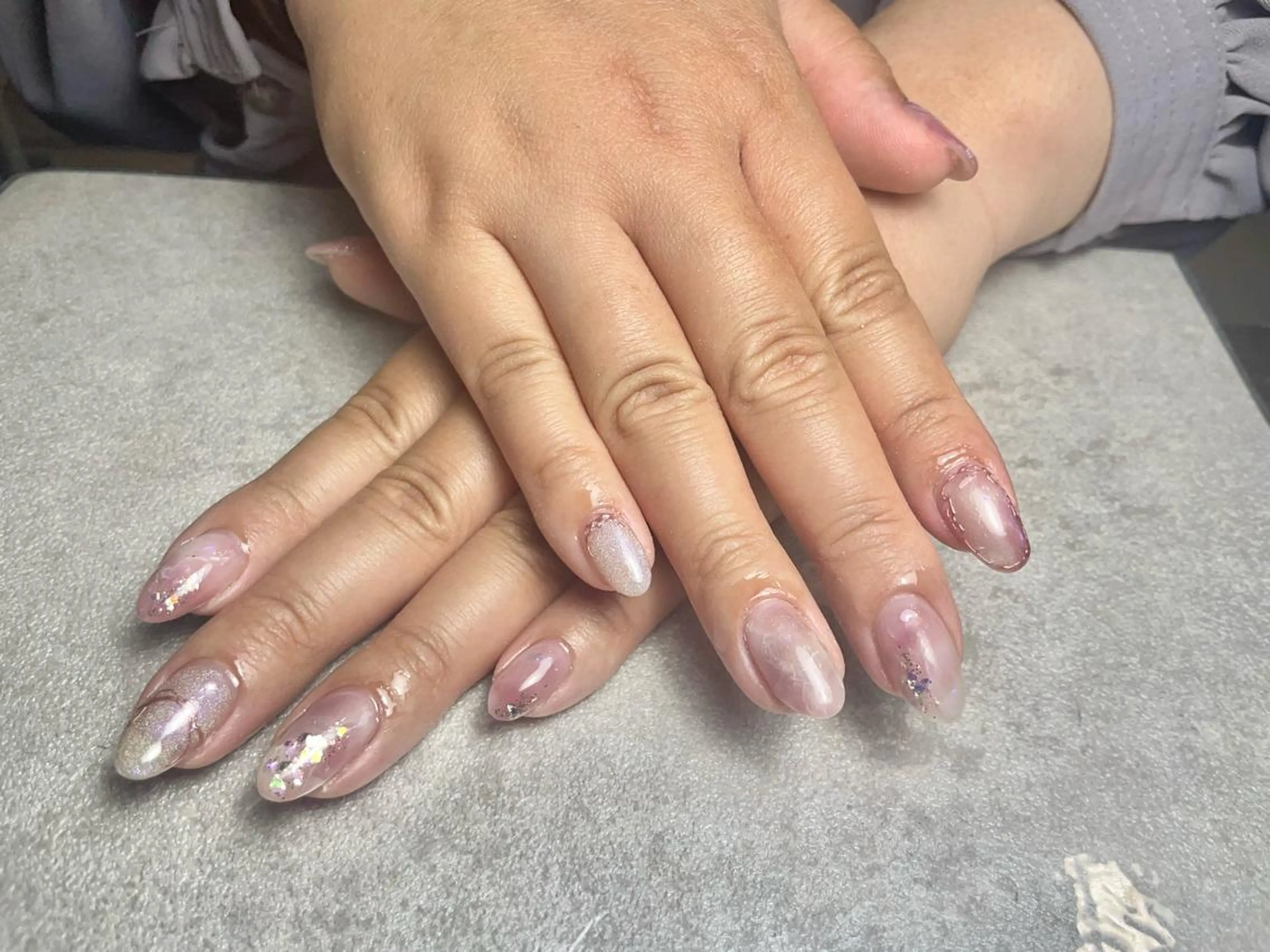 ネイル ジェルネイル ラメ(グリッター) マグネットネイル ミラーネイル 持ち込み ハンドネイル BLANCEnail所属・BLANCnail yuuのネイルデザイン