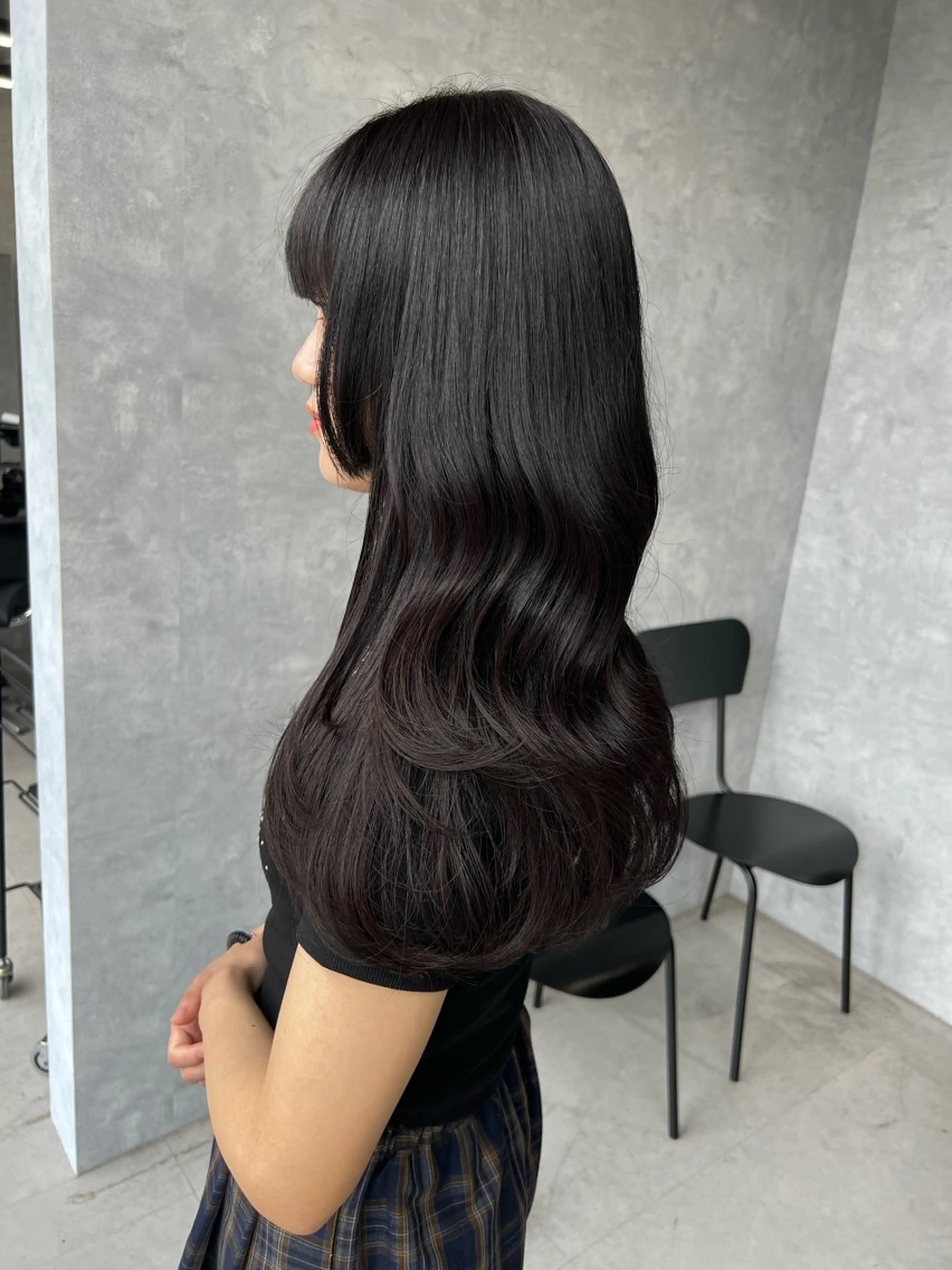 ロング カラー ヘアアレンジ 黒髪 ラベンダーカラー ヘアカラー charme【 シャルム 】所属・ボブ/レイヤー/ nanamiのヘアスタイル