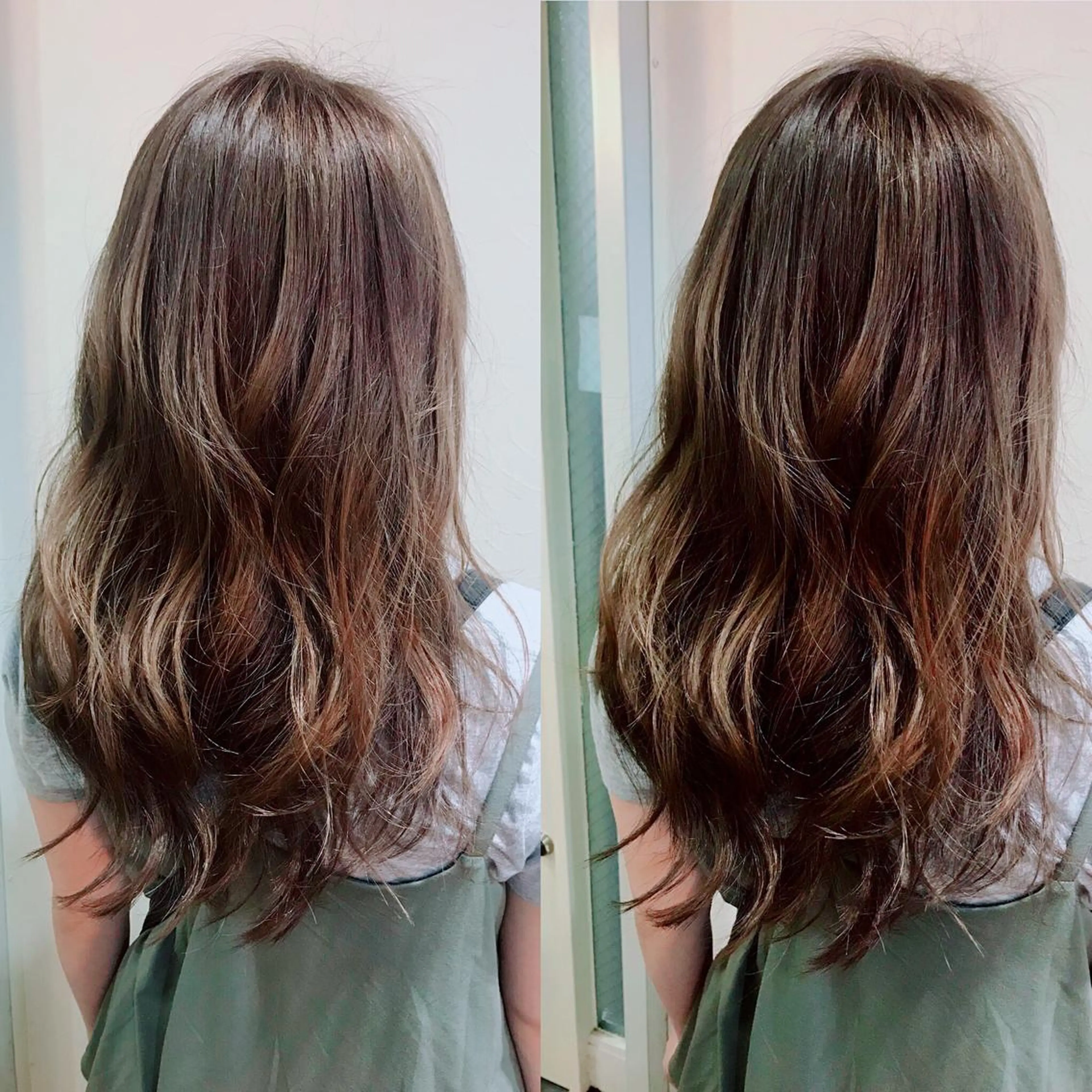 ロング ハイライト カット ヘアカラー トリートメント トモタニ ミオのヘアスタイル