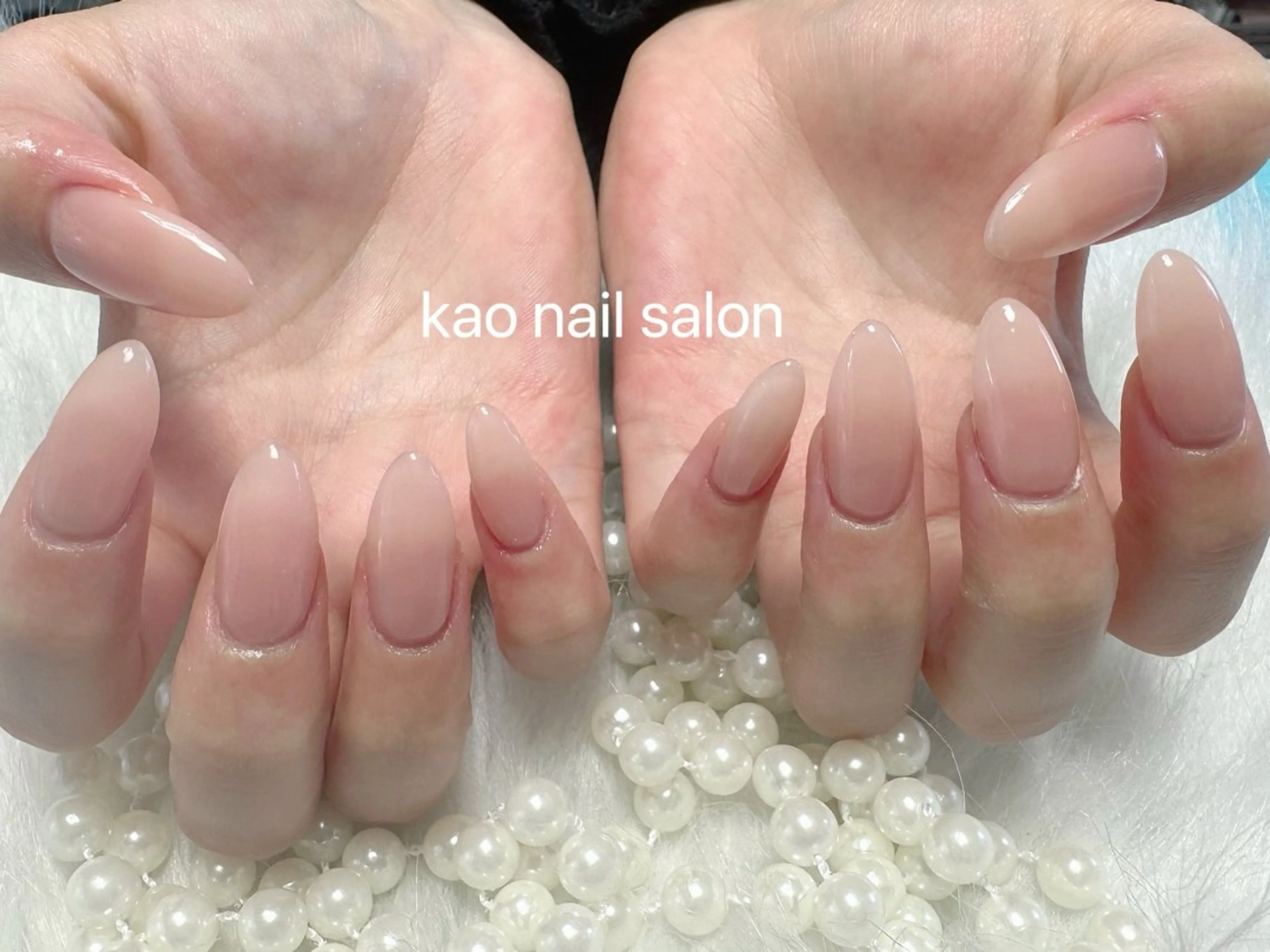ネイル チークネイル 長さ出し フレンチネイル ジェルネイル ガラスフレンチ ハンドネイル kao nail マグネット/長さだしのネイルデザイン