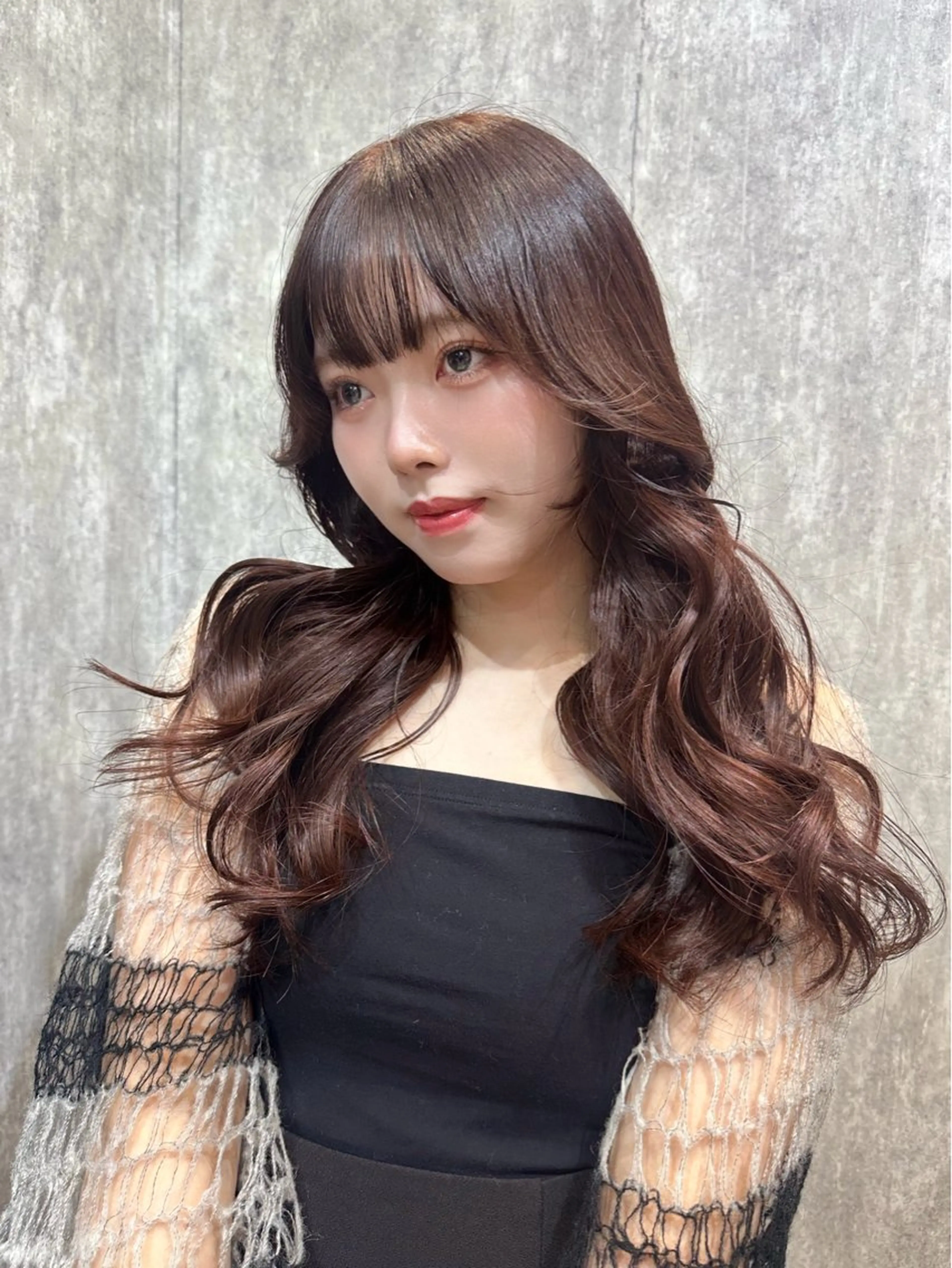 ロング カラー 顔周りカット カット 遠藤沙也加 韓国ヘア/町田のヘアスタイル