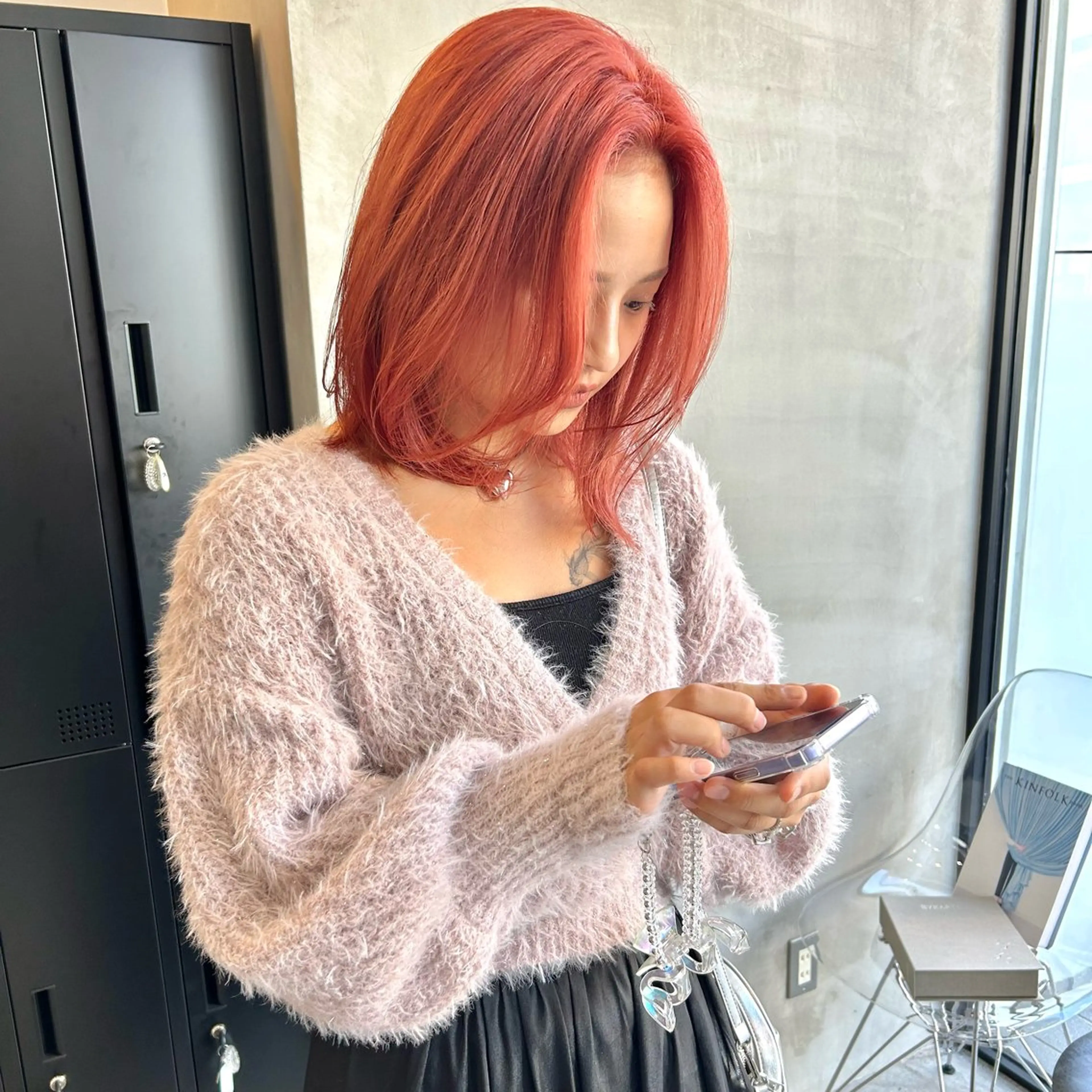 ミディアム カラー ヘアカラー トリートメント mood tatemachiのヘアスタイル