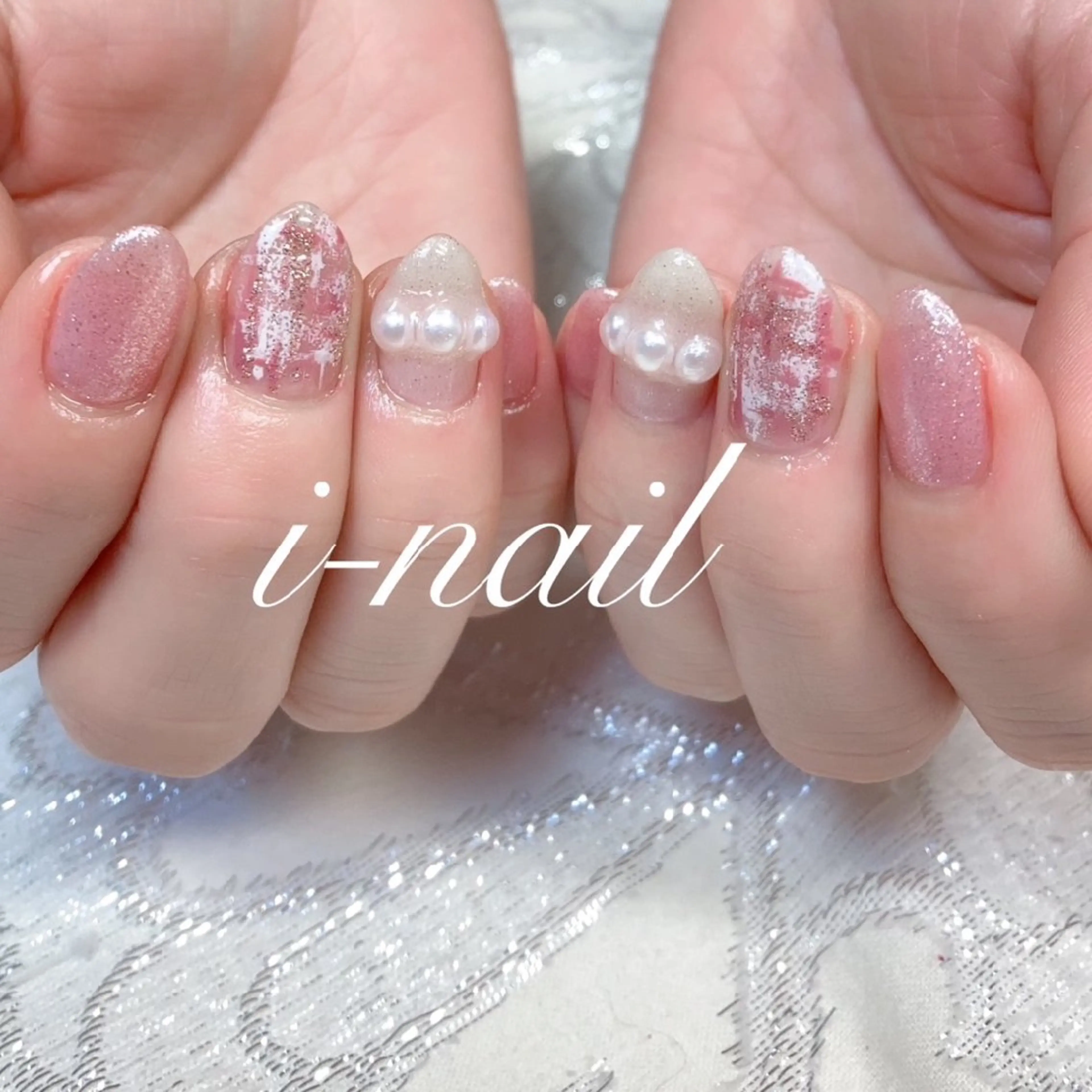 ネイル 春ネイル ツイードネイル inail 名古屋市南区のネイルデザイン
