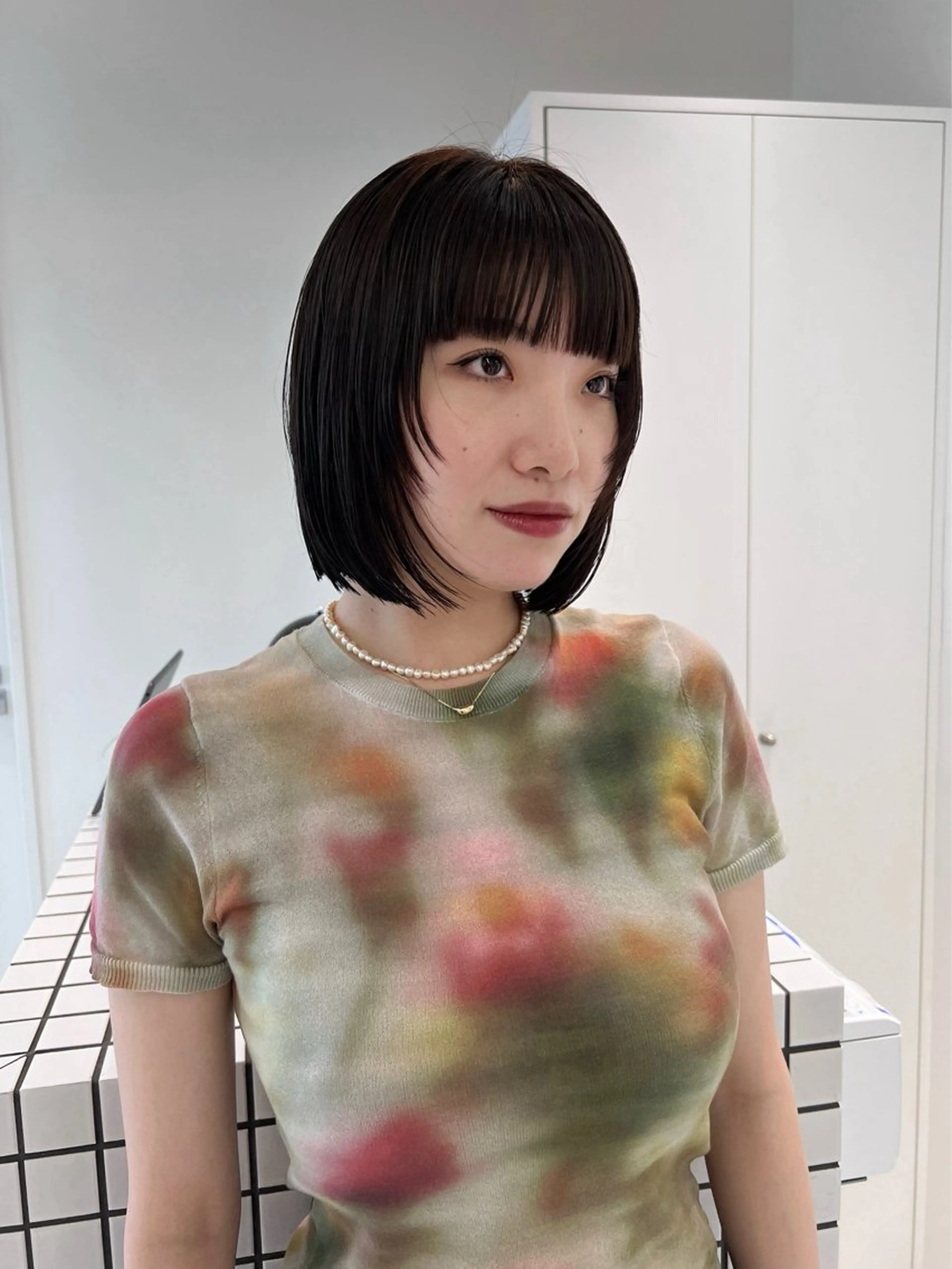 ショート カラー カット ヘアカラー 🌱ぱつっと/ボブ 🌱のヘアスタイル
